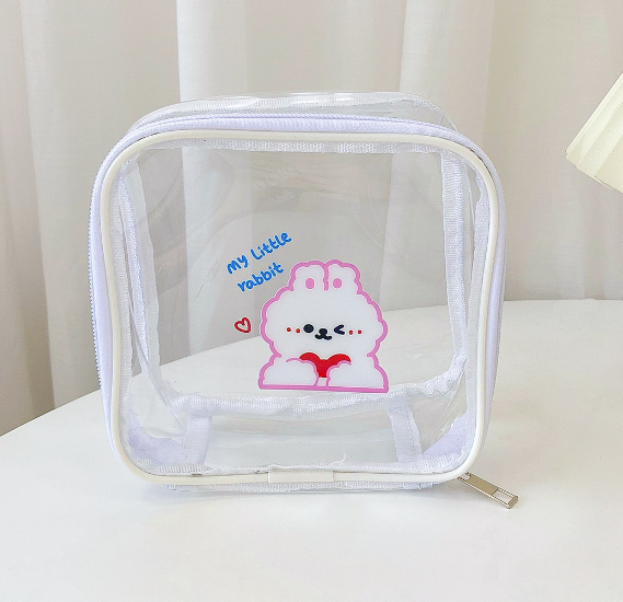 白色兔子 透明化妆包收纳包