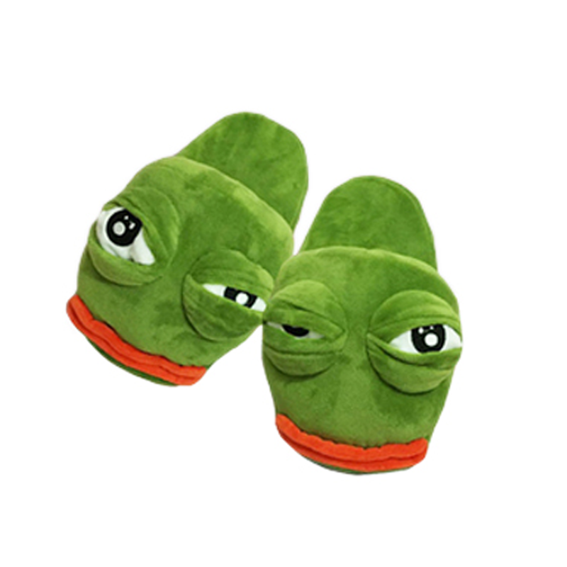 經典迷因圖佩佩蛙 - 醜醜臉毛絨室內拖鞋 Pepe the Frog