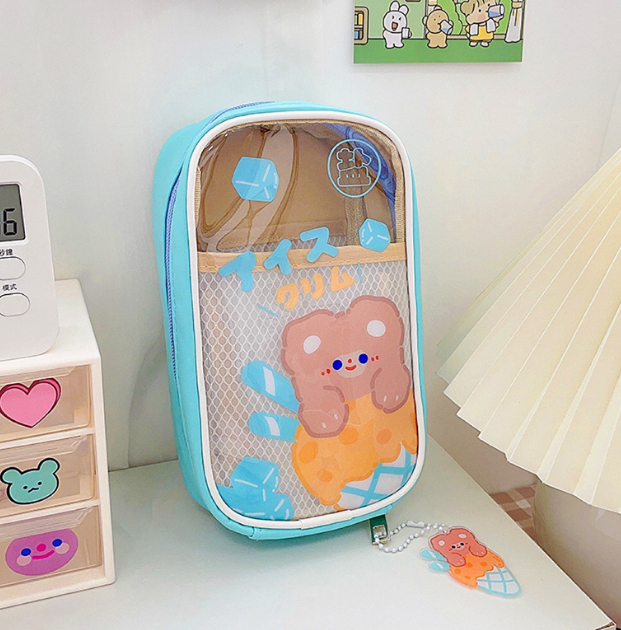 大容量可爱透明铅笔盒