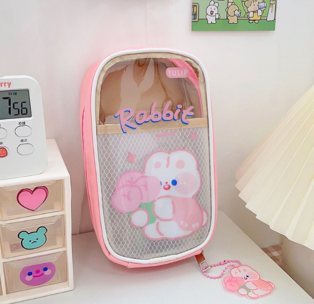 大容量可爱透明铅笔盒