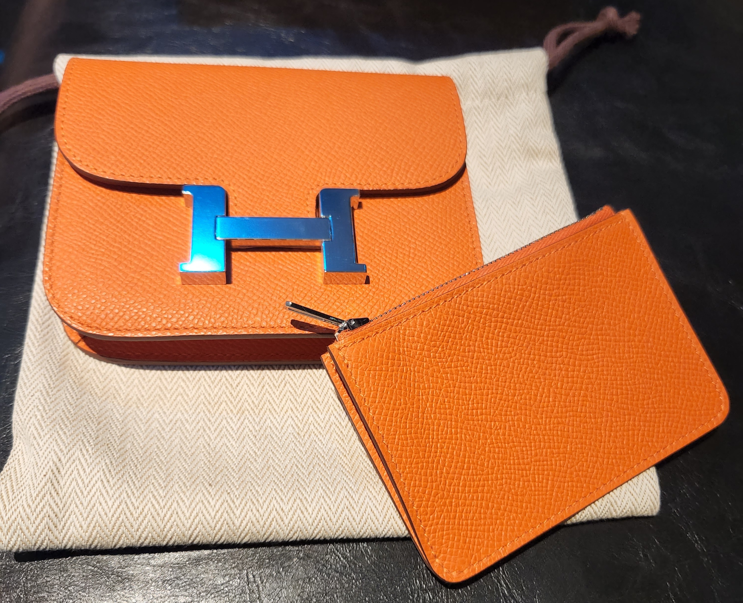 Hermes 橙銀扣Constance Slim H082060CK - T