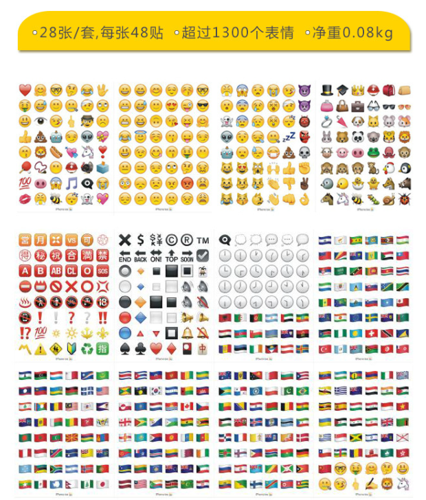 清货 Emoji 表情贴纸（一套28张 1300个表情）