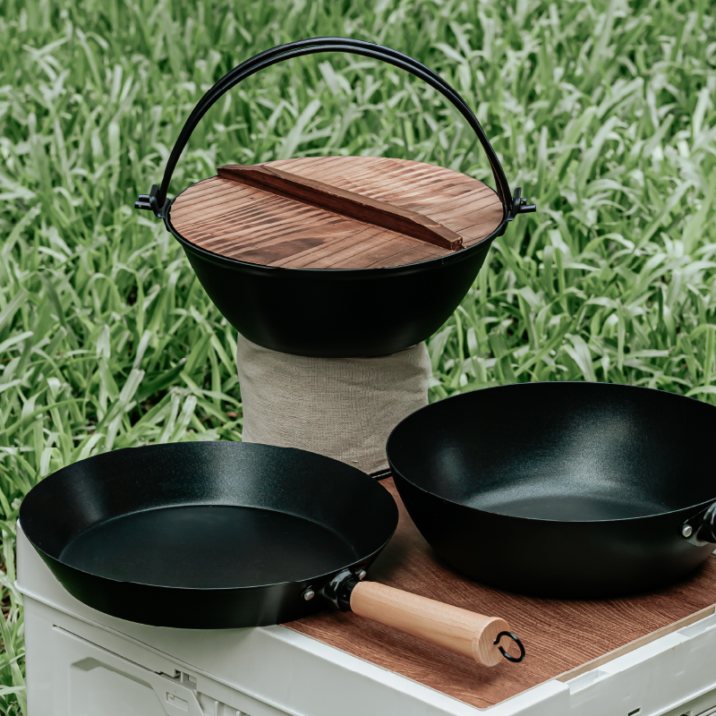 【仙德曼】露營鍋具組-木蓋湯鍋組 (附圓形收納袋)