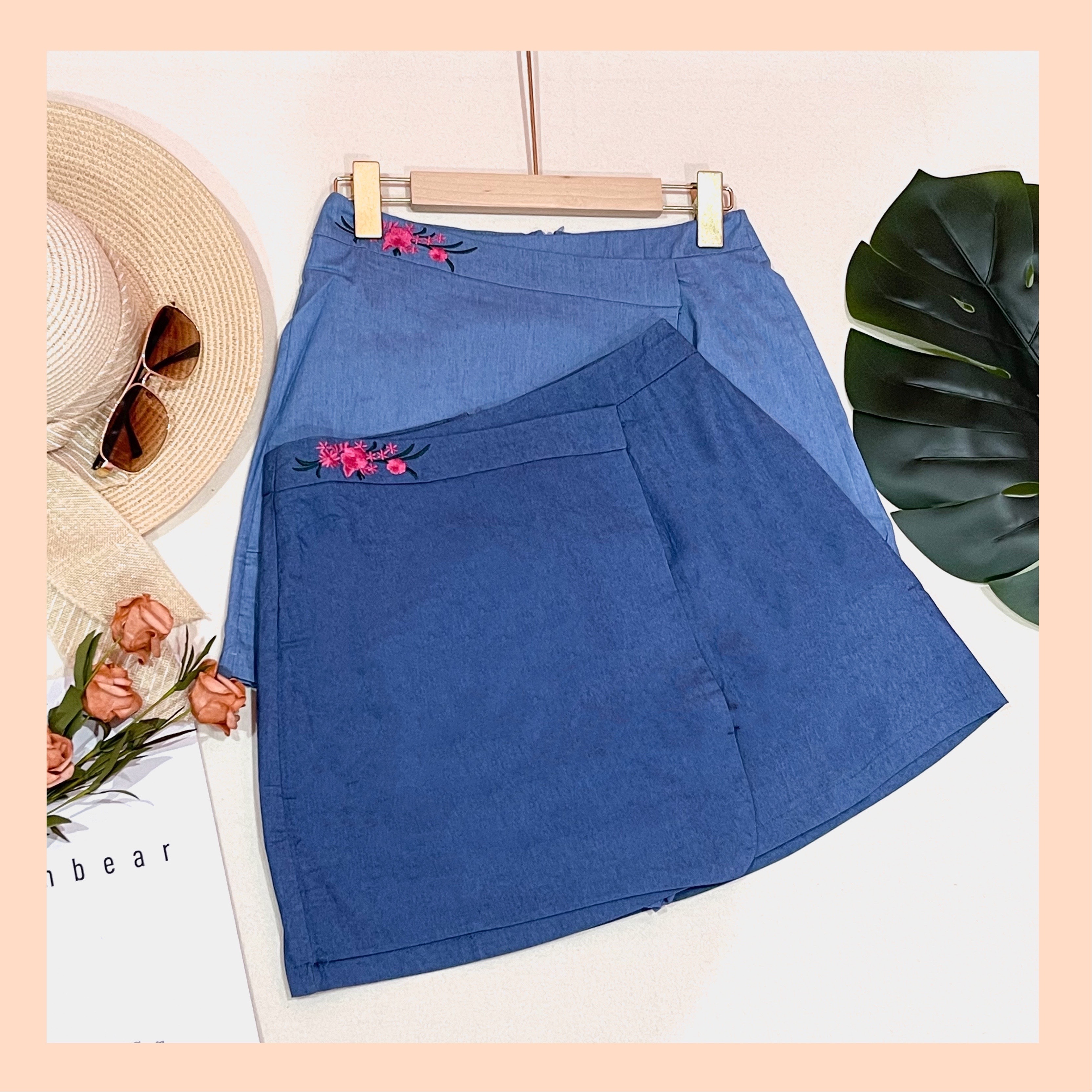 I1516 - Casual High Waist Denim Skirt Pant