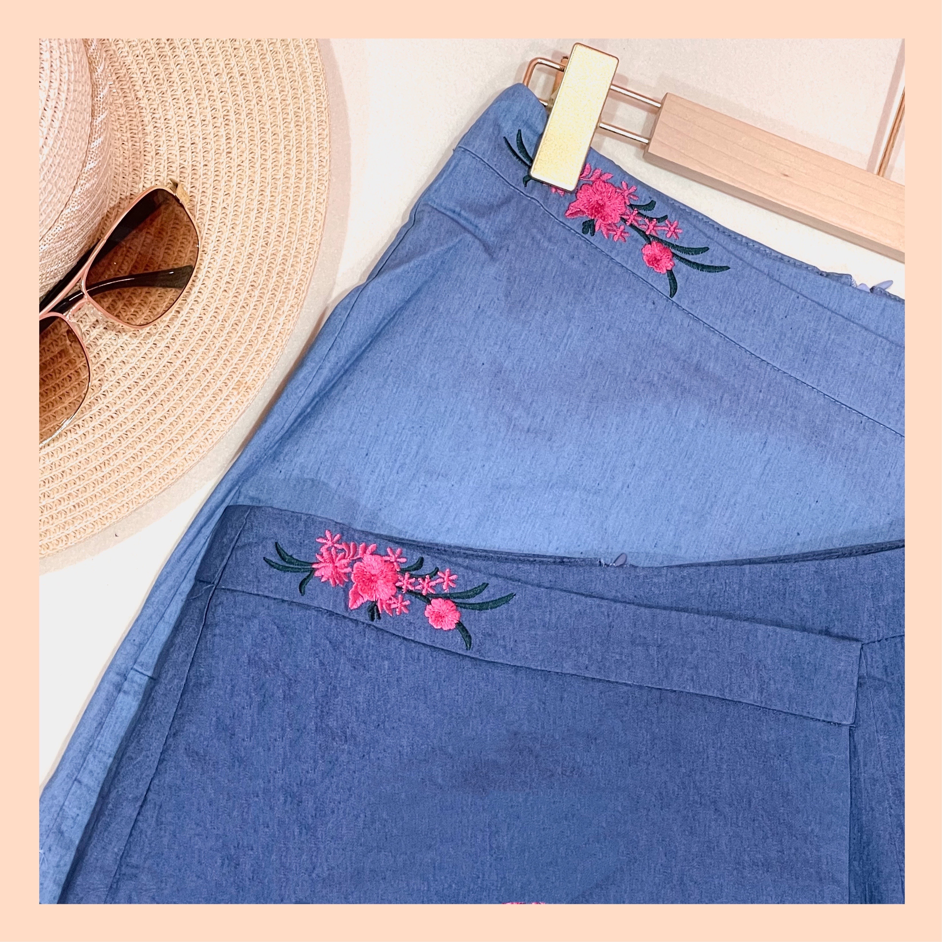I1516 - Casual High Waist Denim Skirt Pant