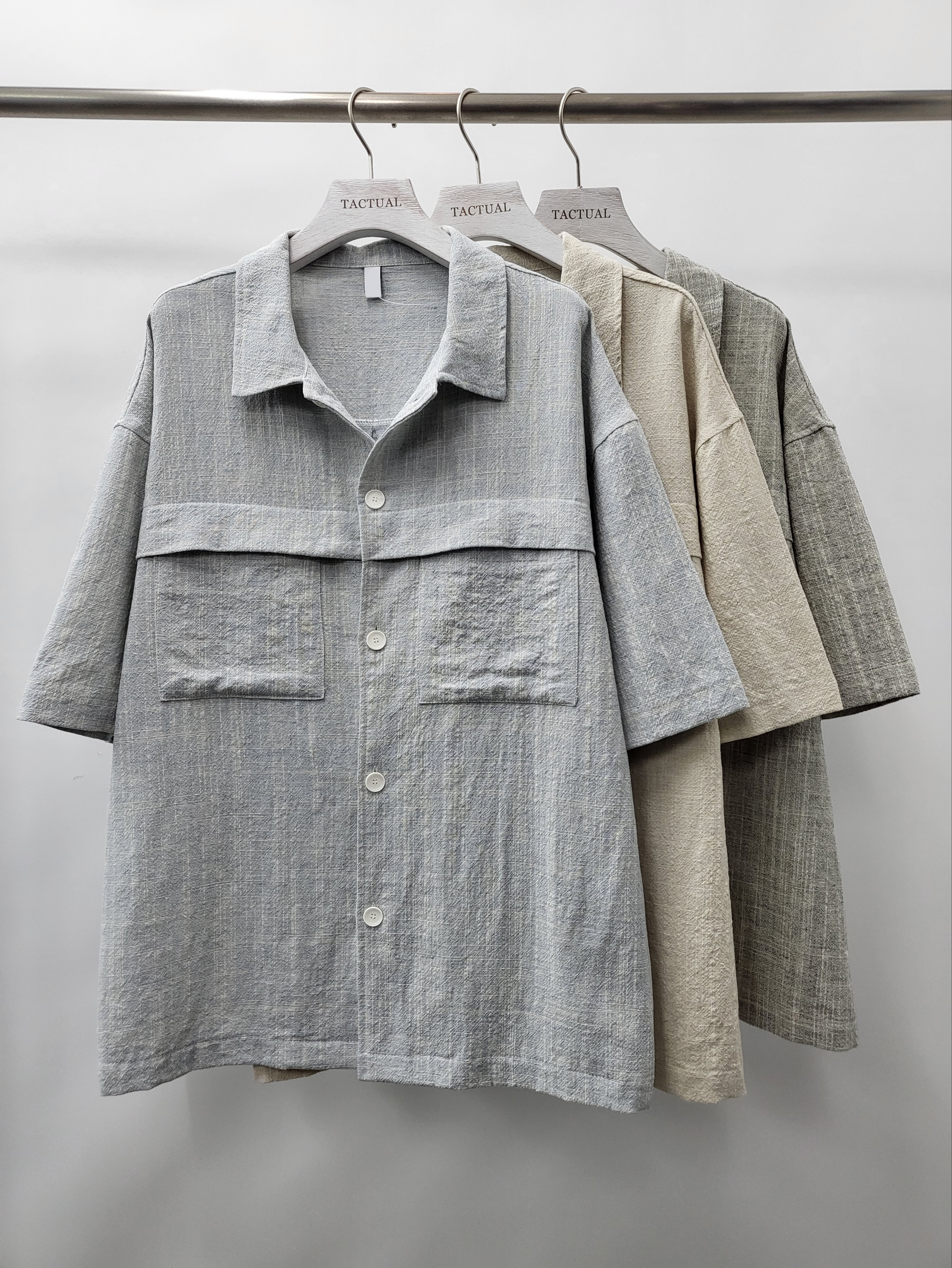 混色雙袋短袖恤衫 S2074