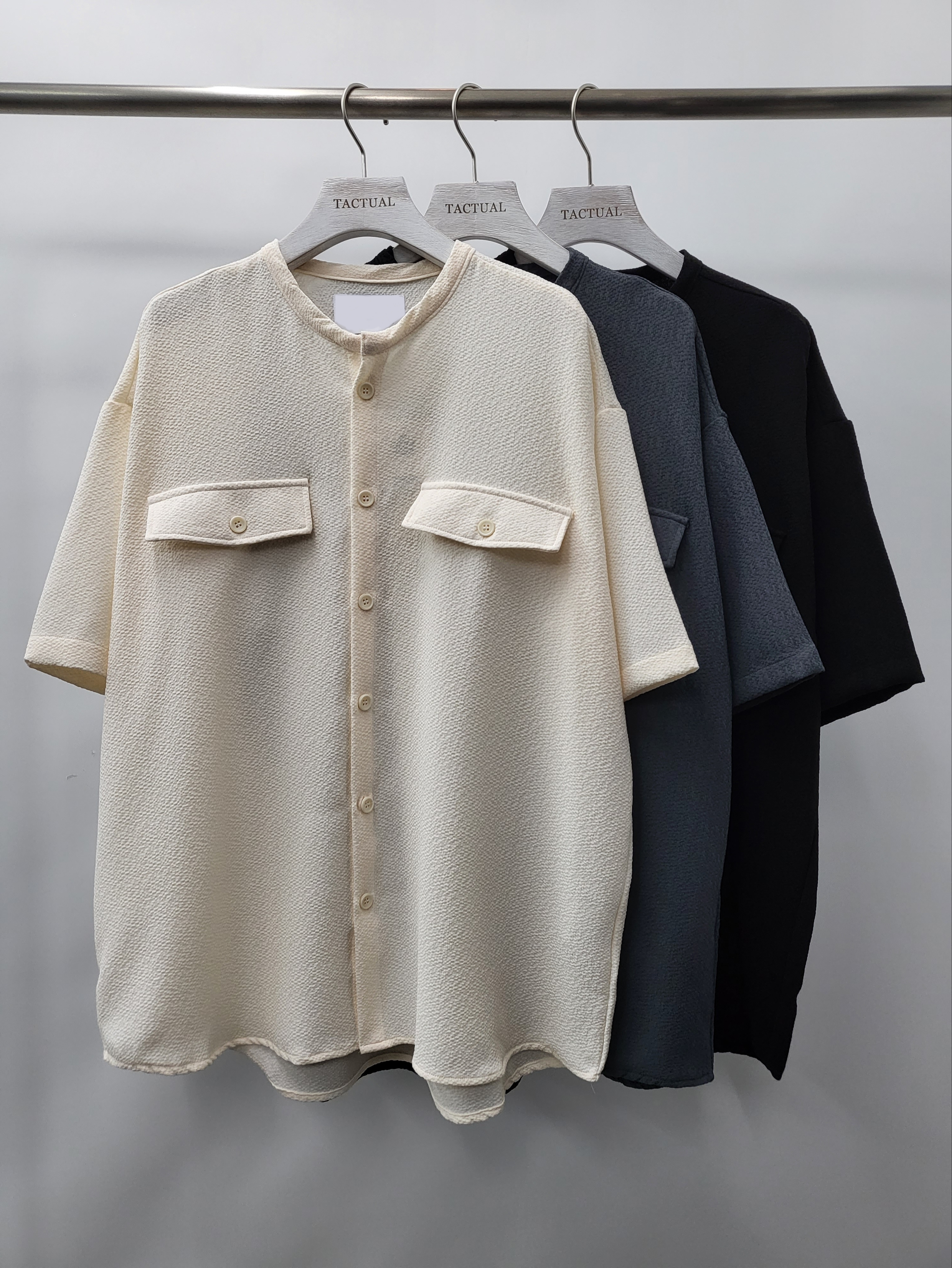 淨色圓領短袖恤衫外套 S2070