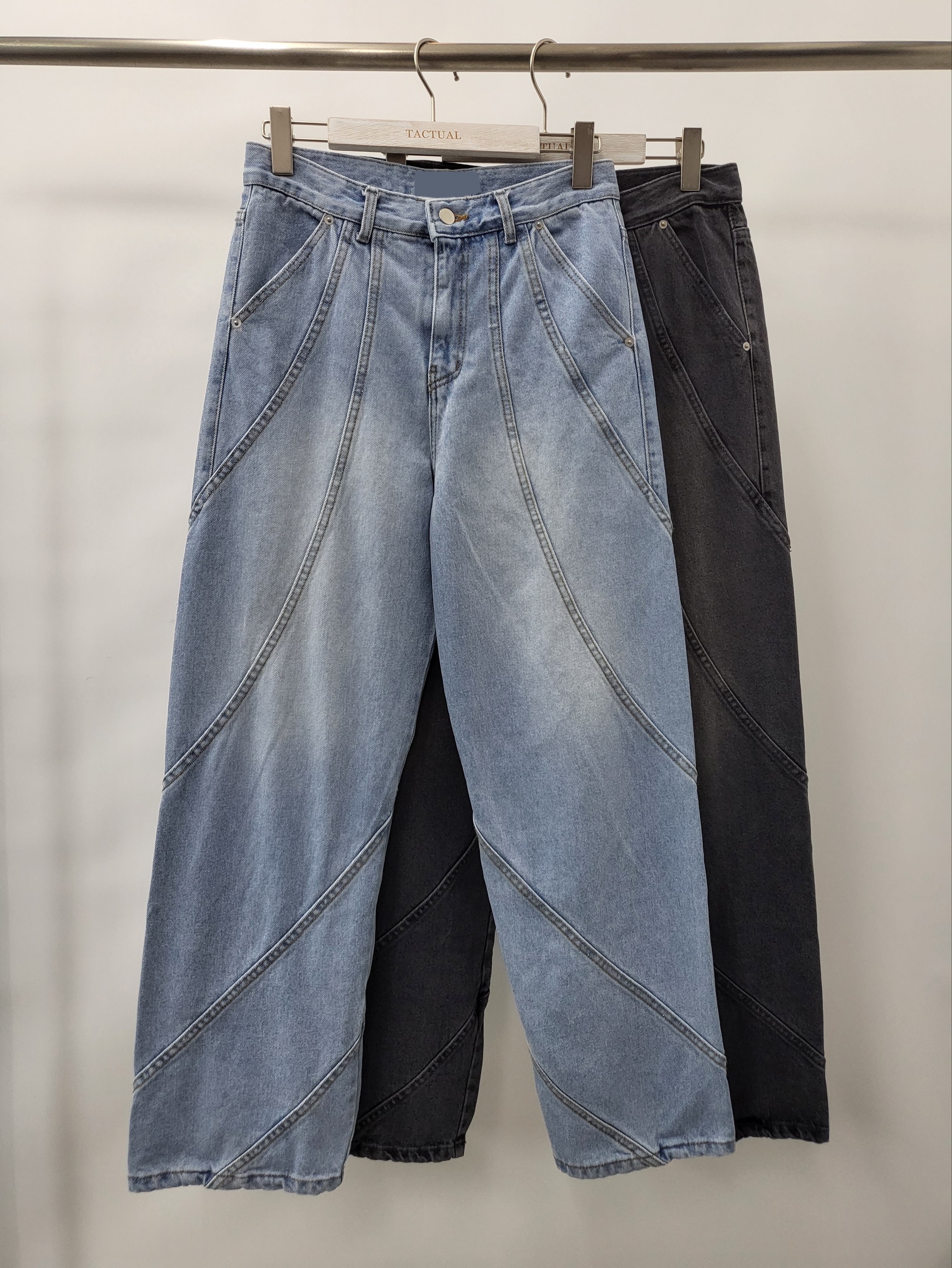 洗水車線鬆身牛仔褲 J684