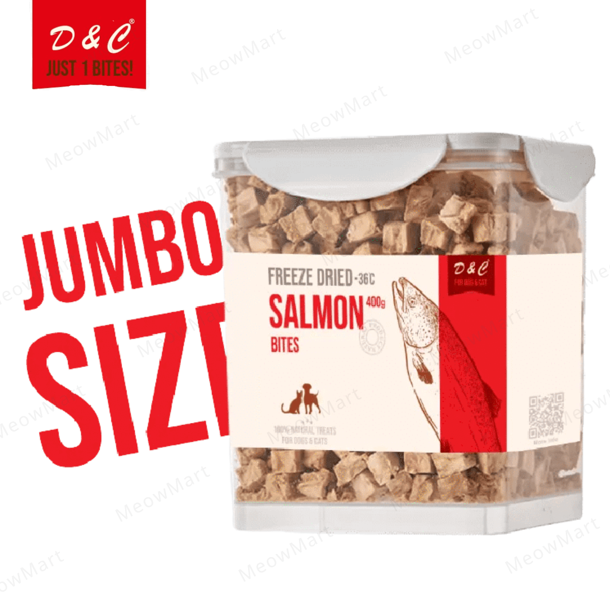 D&C 天然凍乾三文魚粒粒 (珍寶滋味桶) 400g