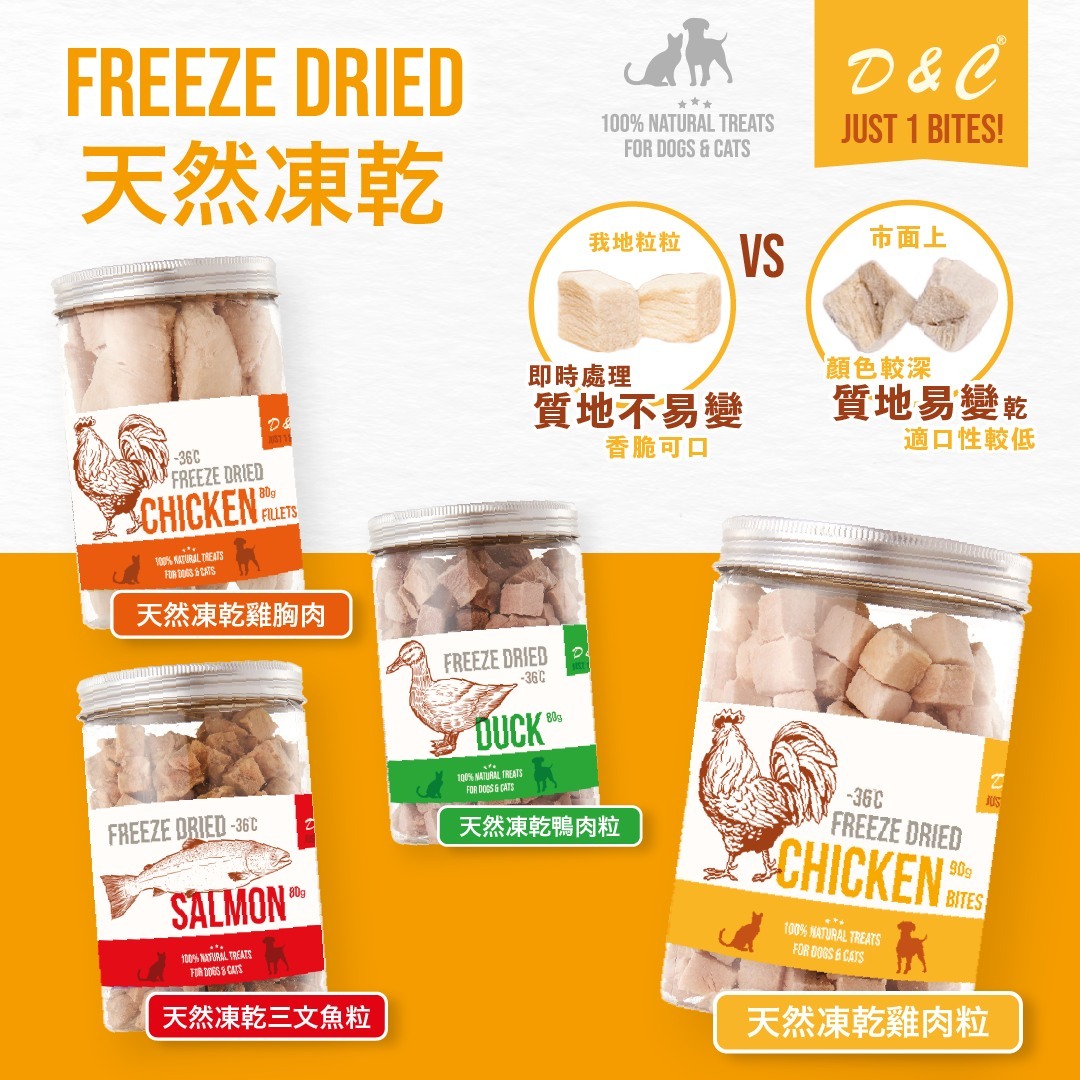 D&C 天然凍乾鴨肉粒粒 80g