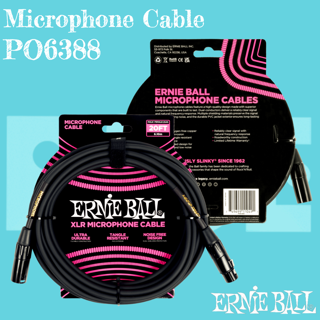 Ernie Ball PVC 編織 頻蔽 麥克風 專用導線 1.5m 4.5m 6m 麥克風導線