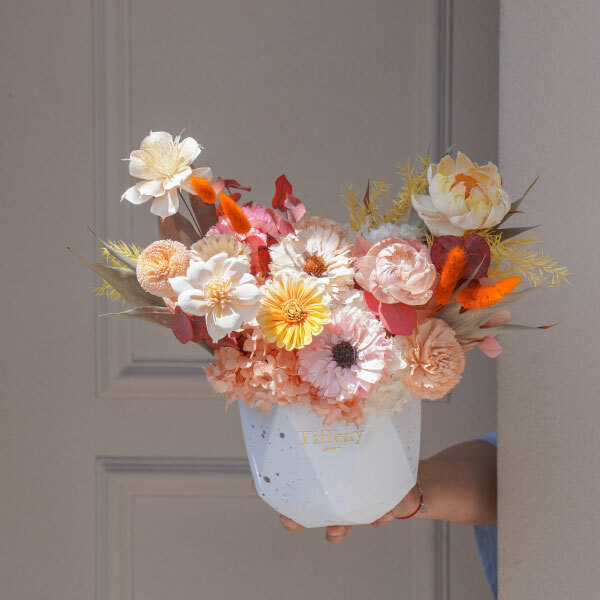 溫暖陽光 永生乾燥花盆花 開幕花禮