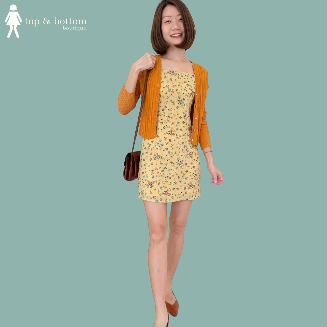 STRAP FLORAL SHORT DRESS