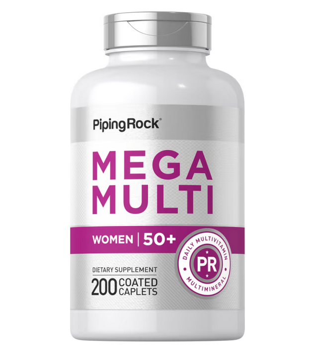 【Piping Rock】50歲以上女性綜合維他命,含葉黃素,膠原蛋白,蝦青素,蔓越莓,薑黃,葡萄糖胺200顆