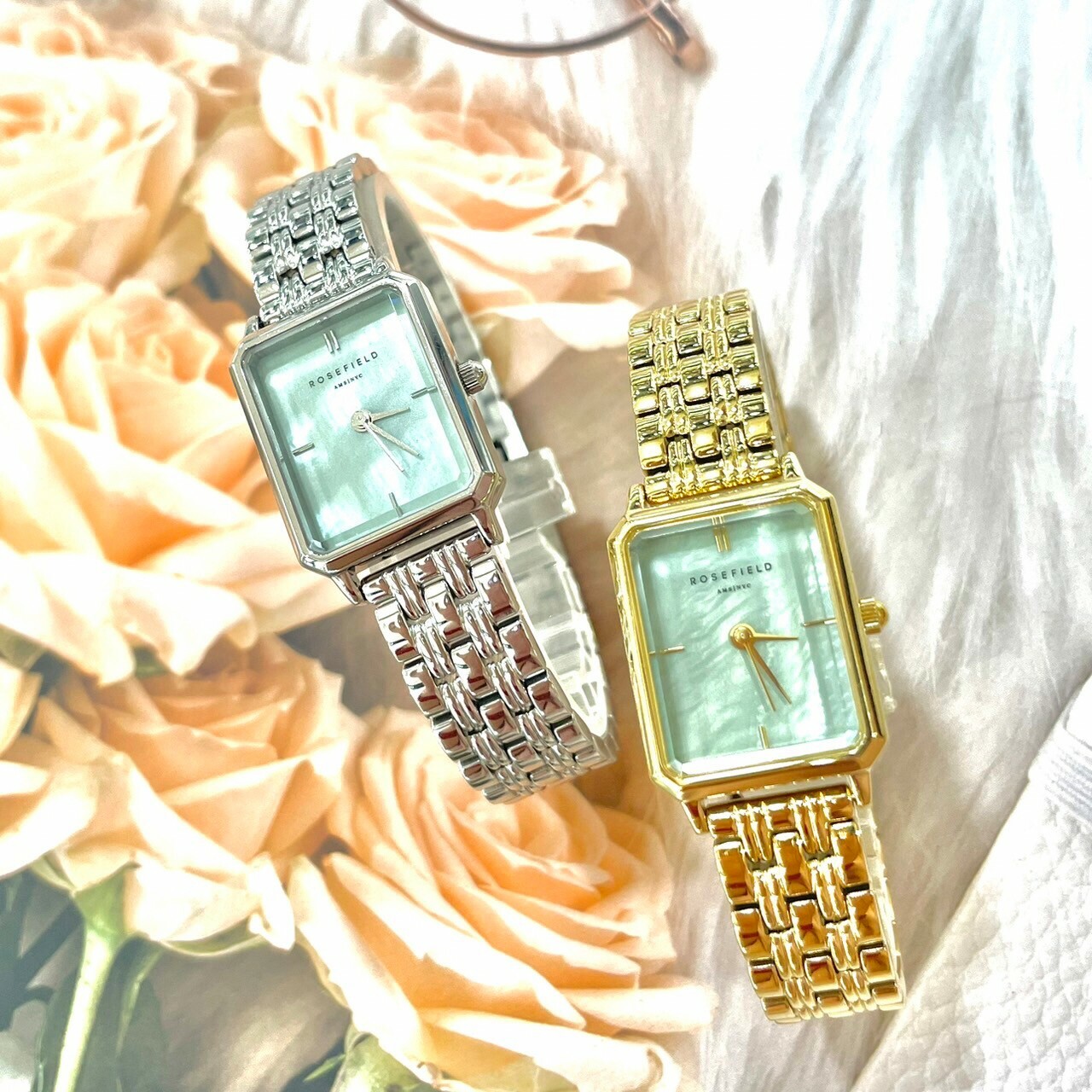 【ROSEFIELD】復古珍珠母貝時尚女錶OGGSS-O72(銀) / OGGSG-O71(金) 20mm 現代鐘錶