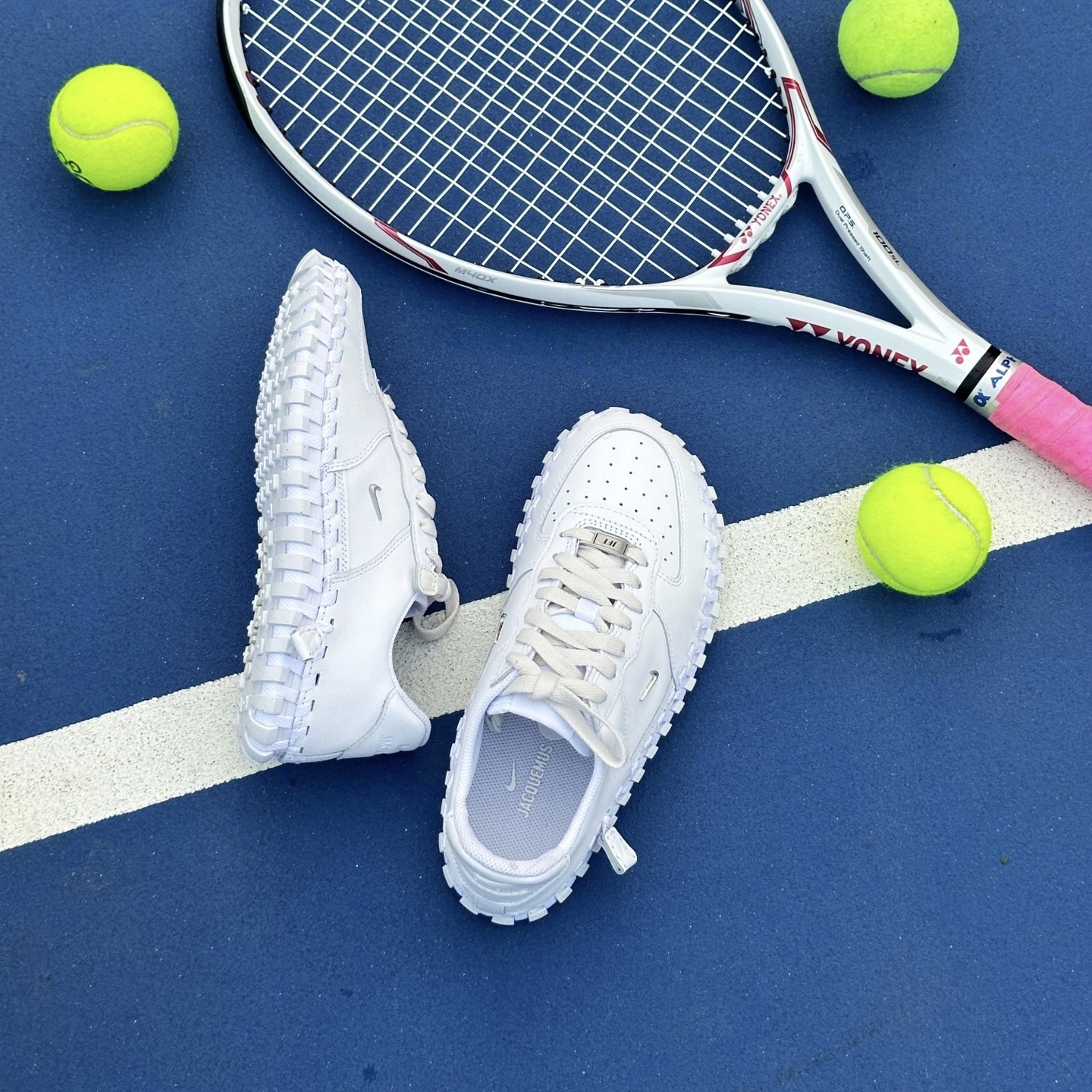 JACQUEMUS X NIKE J FORCE 1 聯名 法國品牌 精品 白 芭蕾風 編織 女鞋 DR0424-100 / 預購