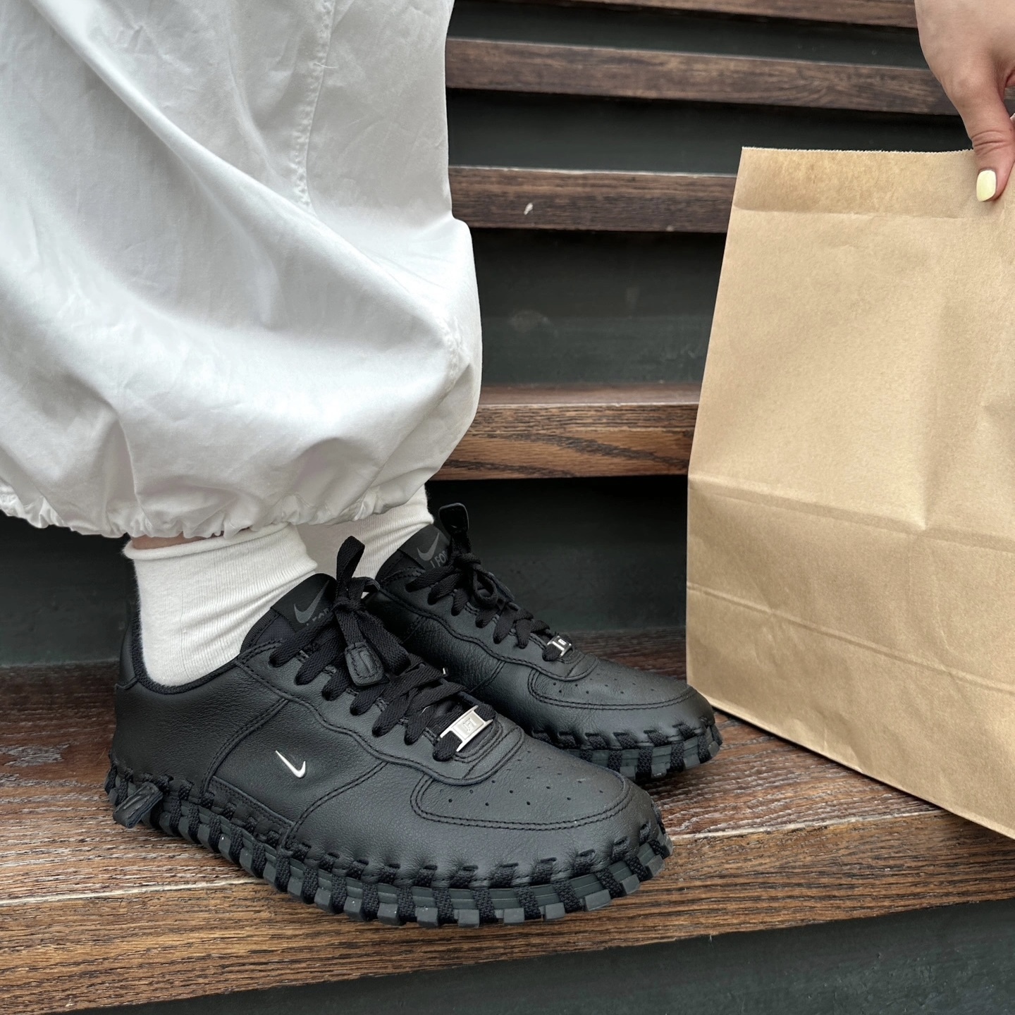 JACQUEMUS X NIKE J FORCE 1 聯名 法國品牌 精品  芭蕾風 黑 編織 女鞋 DR0424-001 / 預購