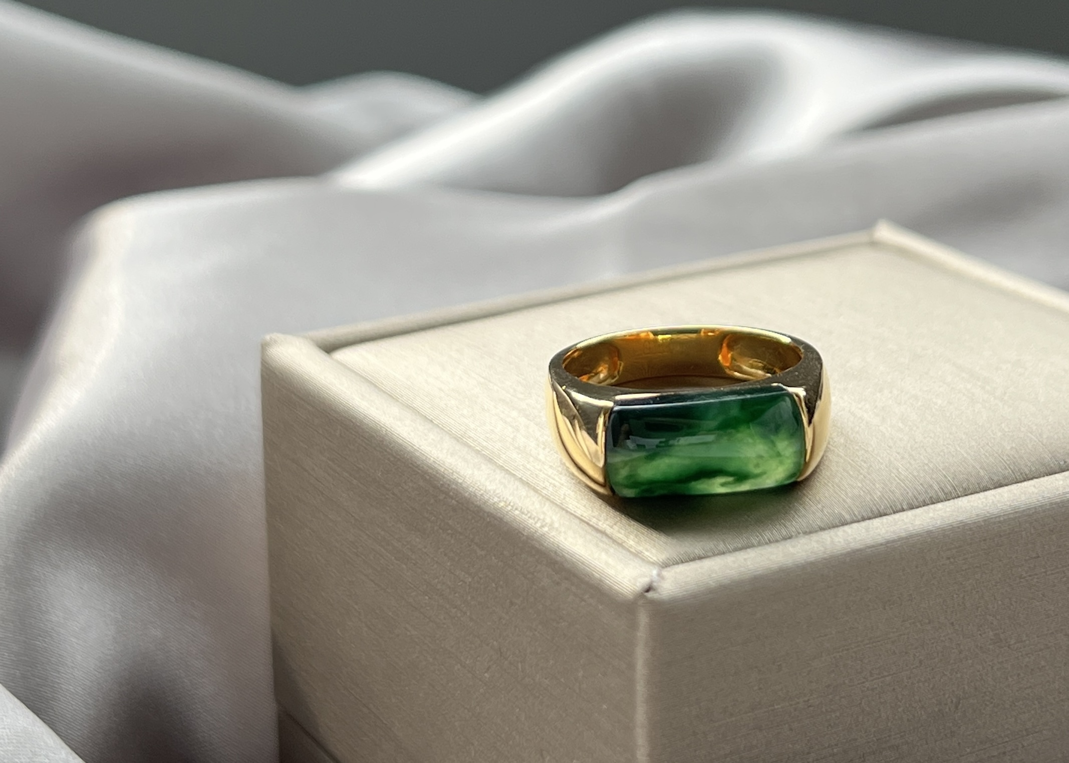 珍藏級老藍水戒指18K