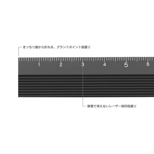 MIDORI 鋁製尺 15cm_黑色