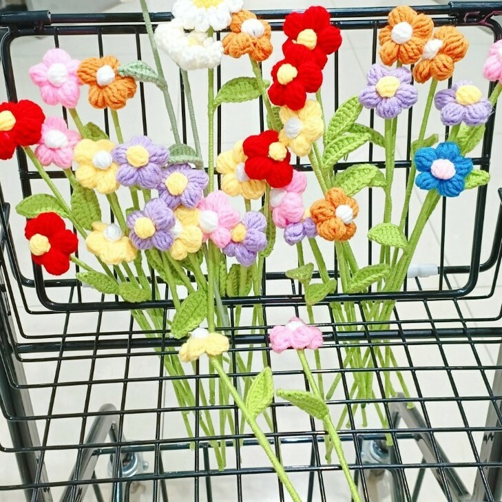 《2450》單隻編織小五瓣花(短)花束三隻$159