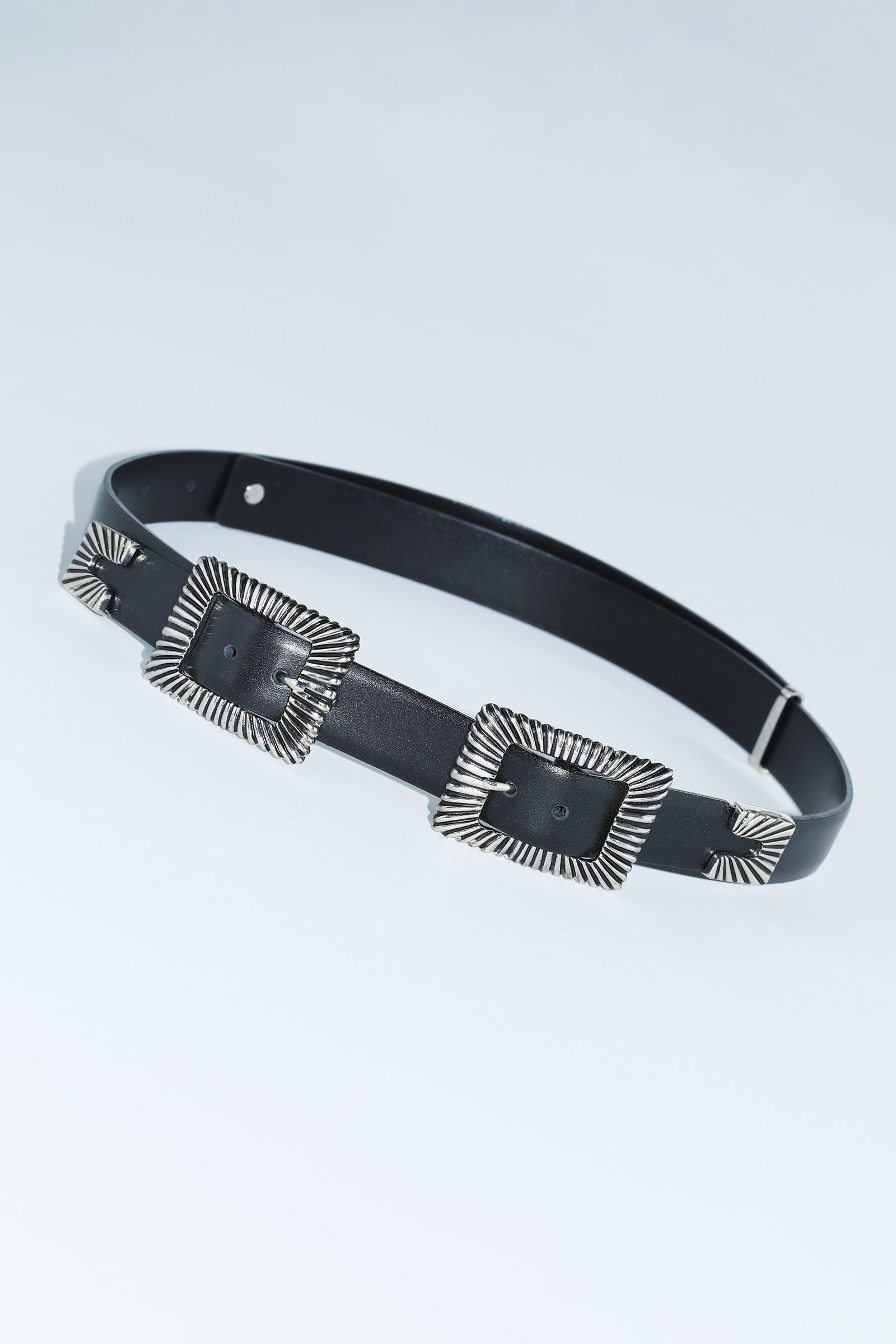 TOGA - Double square buckle belt (黑)