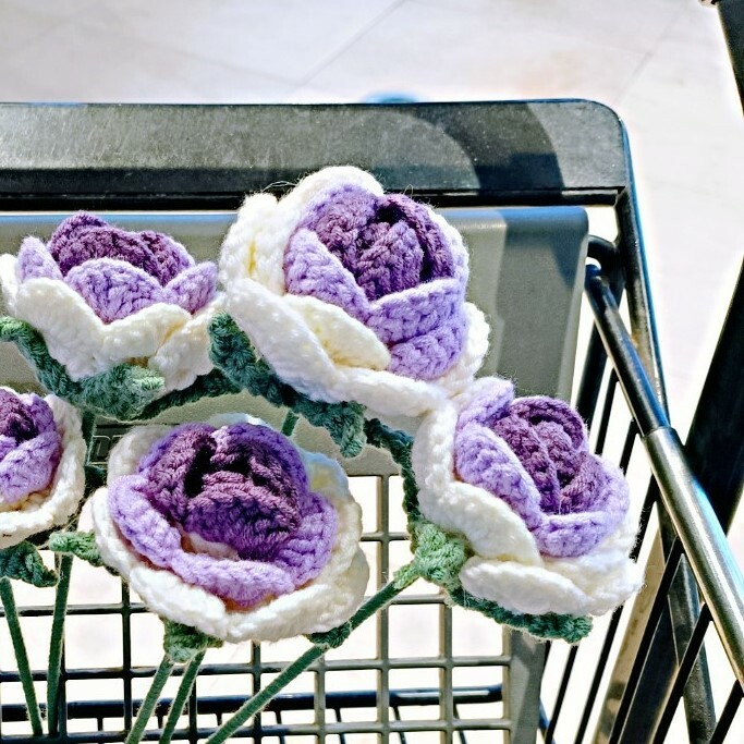 《2451》手工編織漸層玫瑰花(單支)