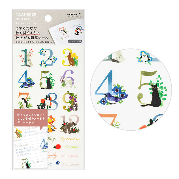 MIDORI 轉印貼紙_月份數字