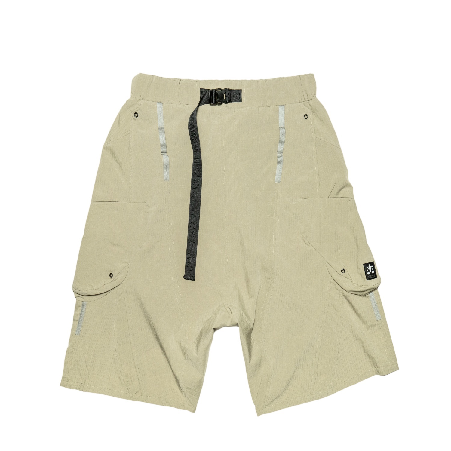 立體袋膝下飛鼠褲- 卡其