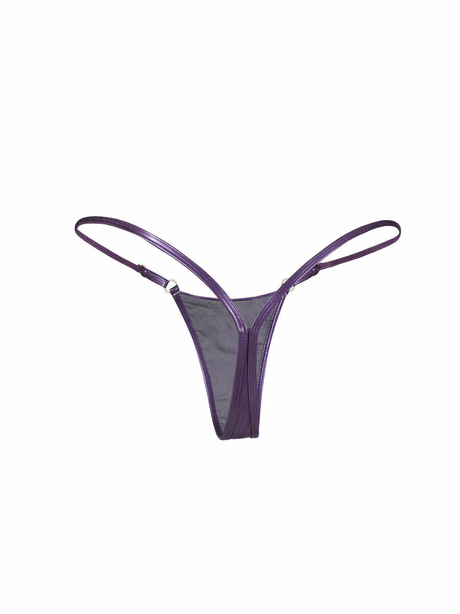Cherry Vinyl Mini Thong METALLIC VIOLET