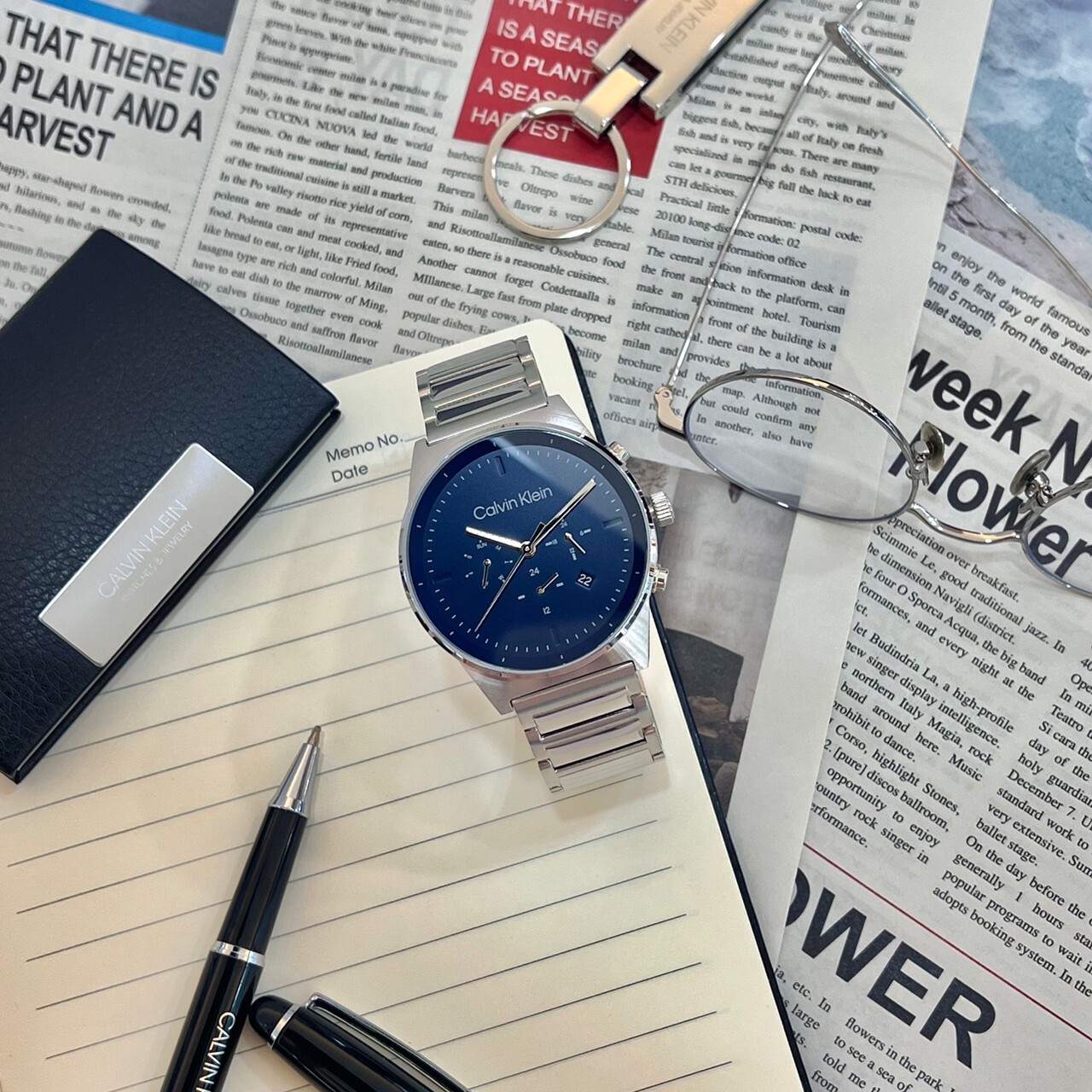 【CALVIN KLEIN】CK紳士寶藍不鏽鋼帶男錶CK25200293 44mm 現代鐘錶