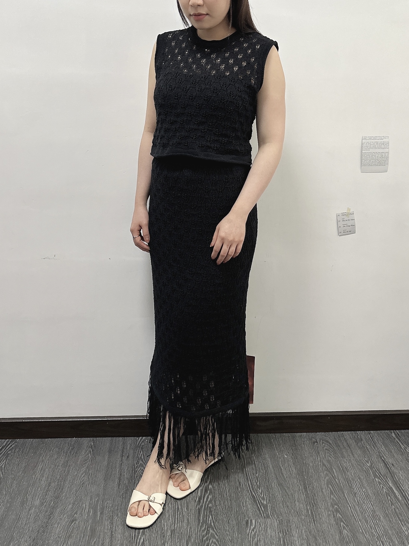 ❲現貨|黑色❳ 融入夏日的愉悅，度假勾花套裝 2色