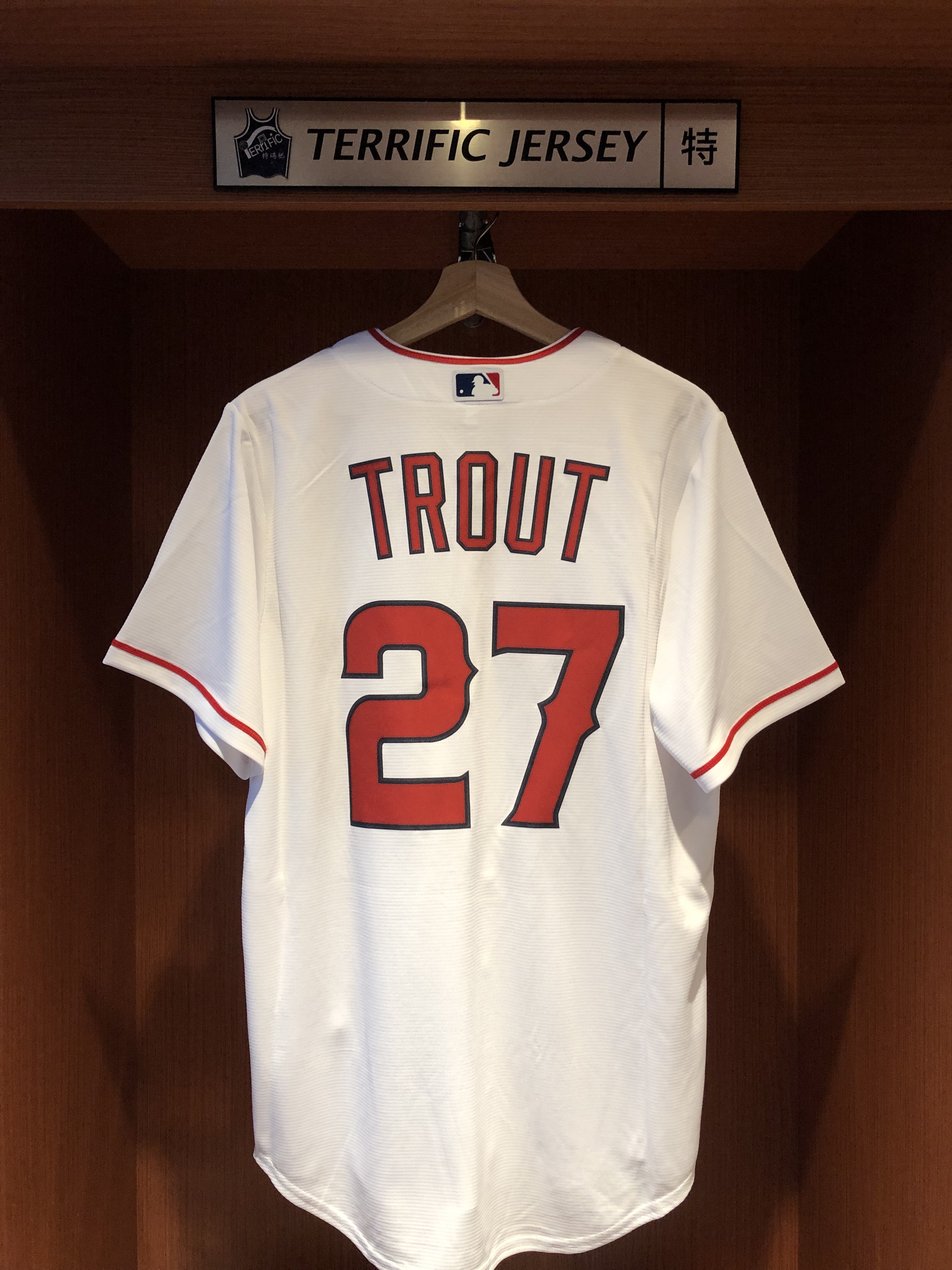 MLB球衣 Mike Trout 洛杉磯天使白 Nike Replica Player Name Jersey 球迷版 熱轉印 全新