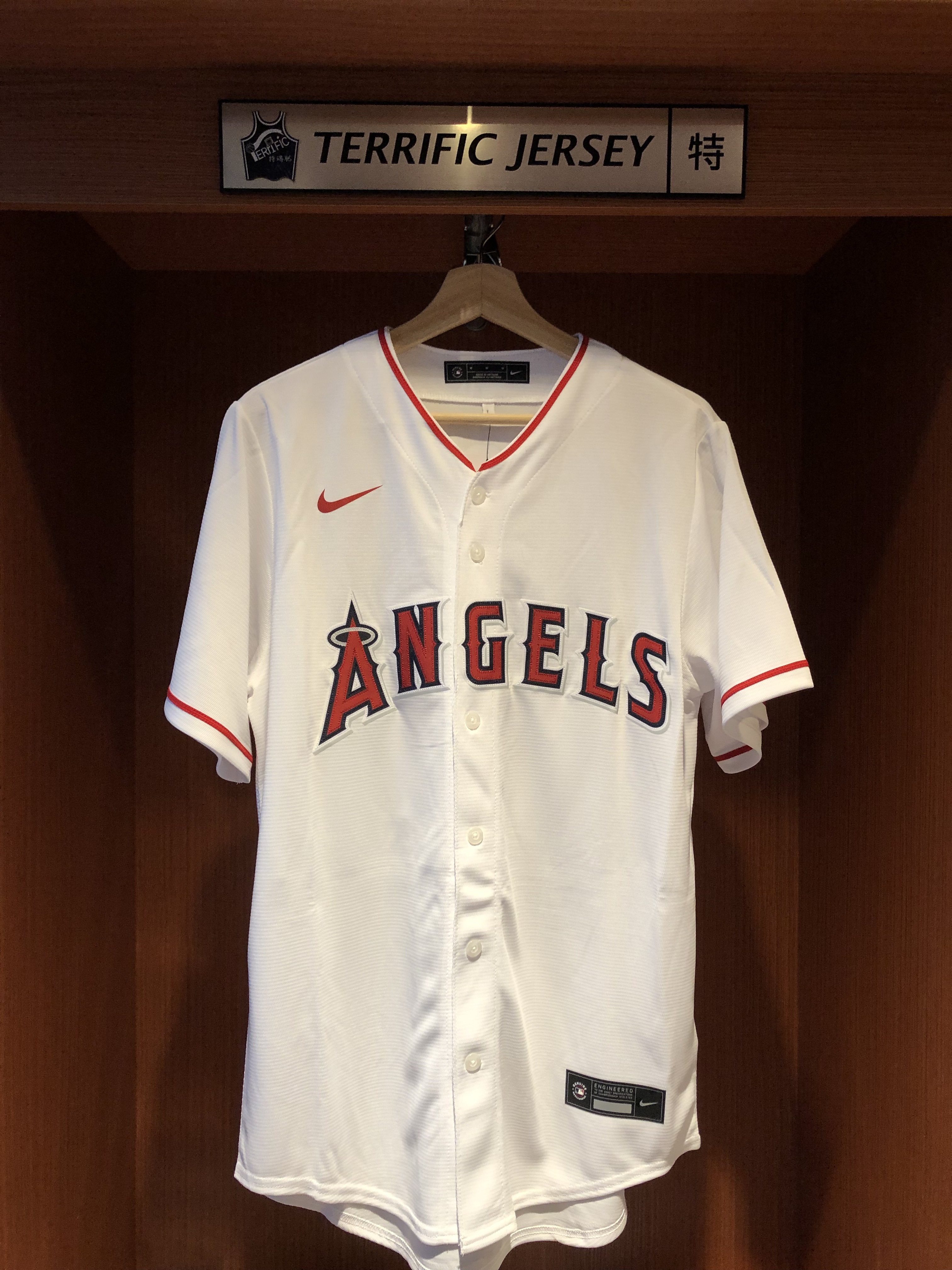 MLB球衣 Mike Trout 洛杉磯天使白 Nike Replica Player Name Jersey 球迷版 熱轉印 全新