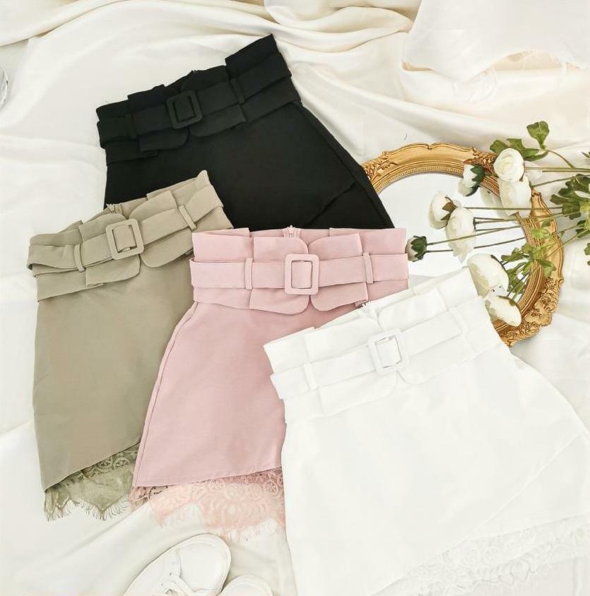 L25038 - Premium High Waist Skirt Pant With Belt
