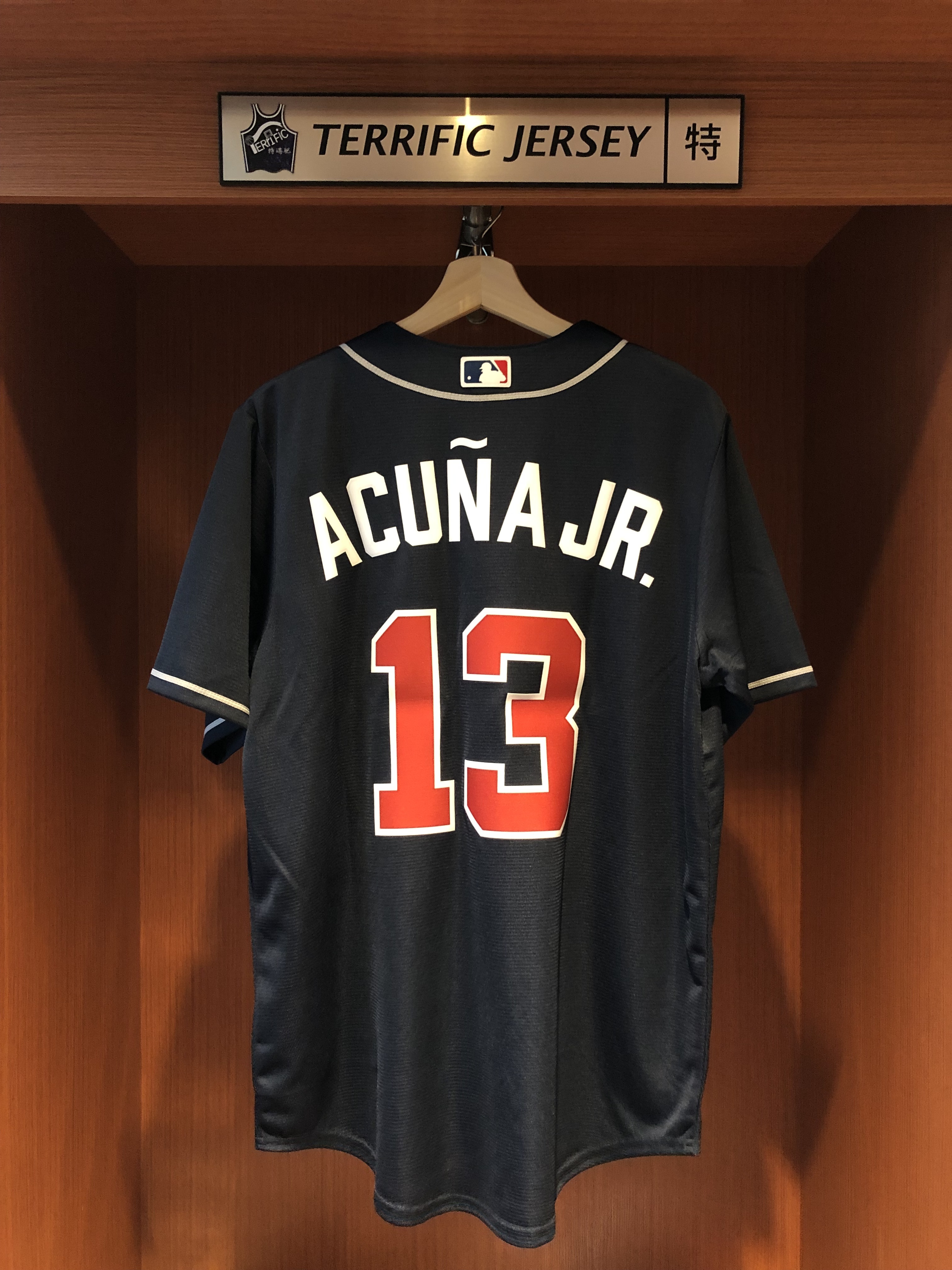 MLB球衣 Ronald Acuna Jr. 亞特蘭大勇士深藍 Nike Replica Player Name Jersey 球迷版 熱轉印 全新