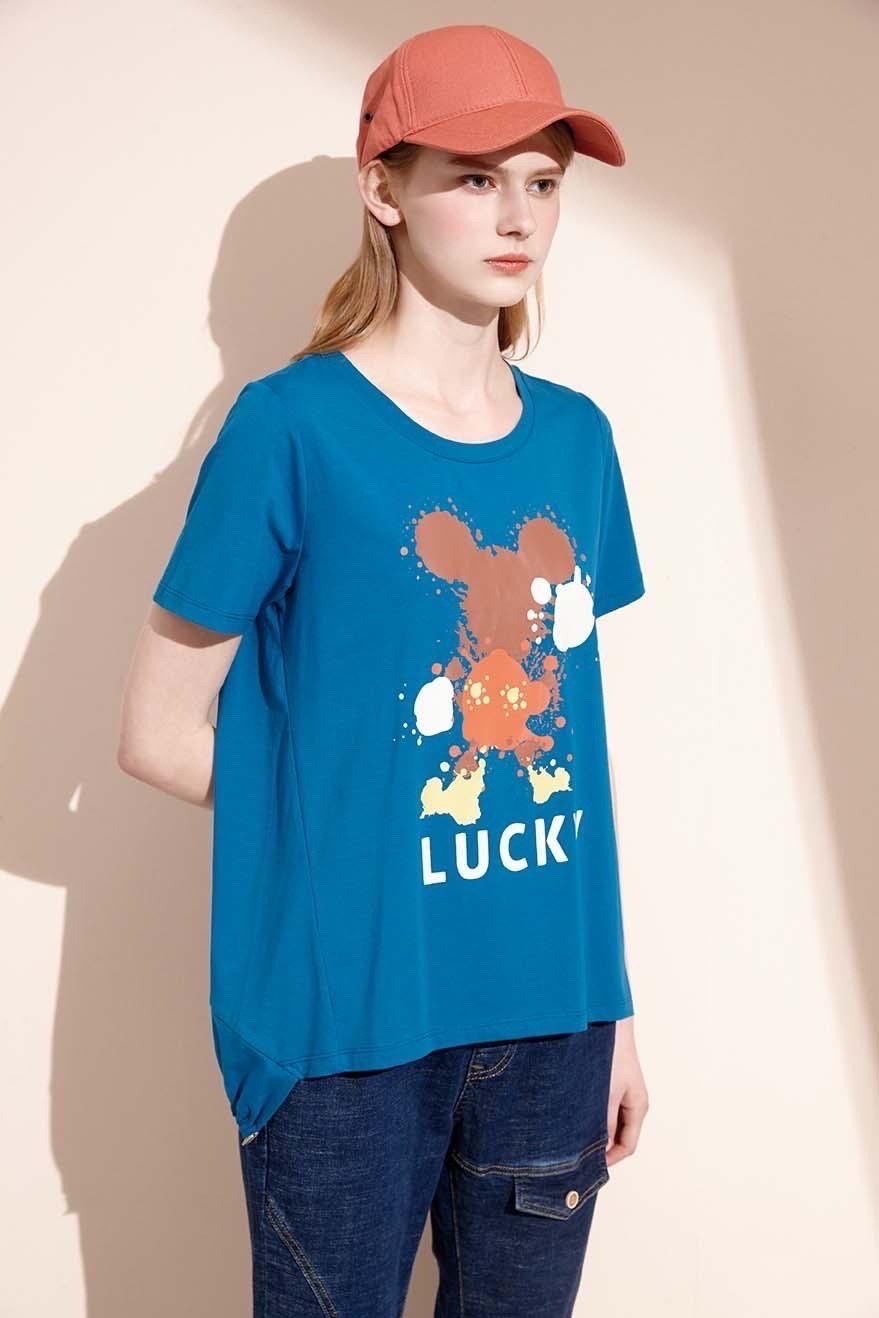 時尚噴墨迷彩造型修身棉T S6771