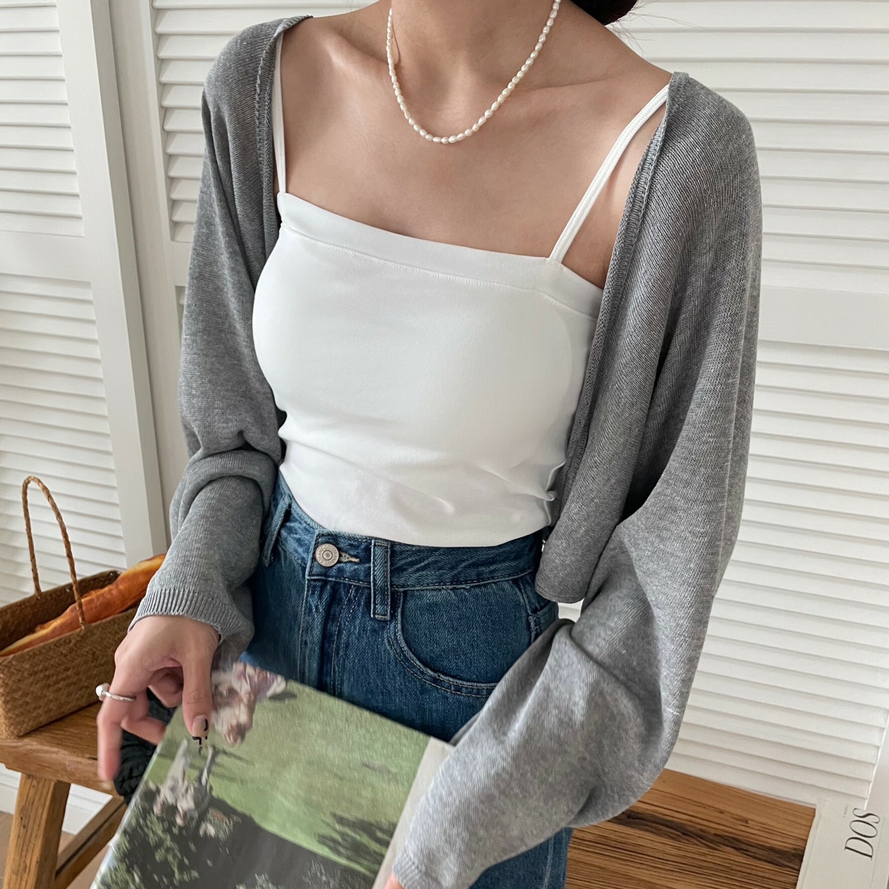 午後微晴!薄霧感透視針織小罩衫