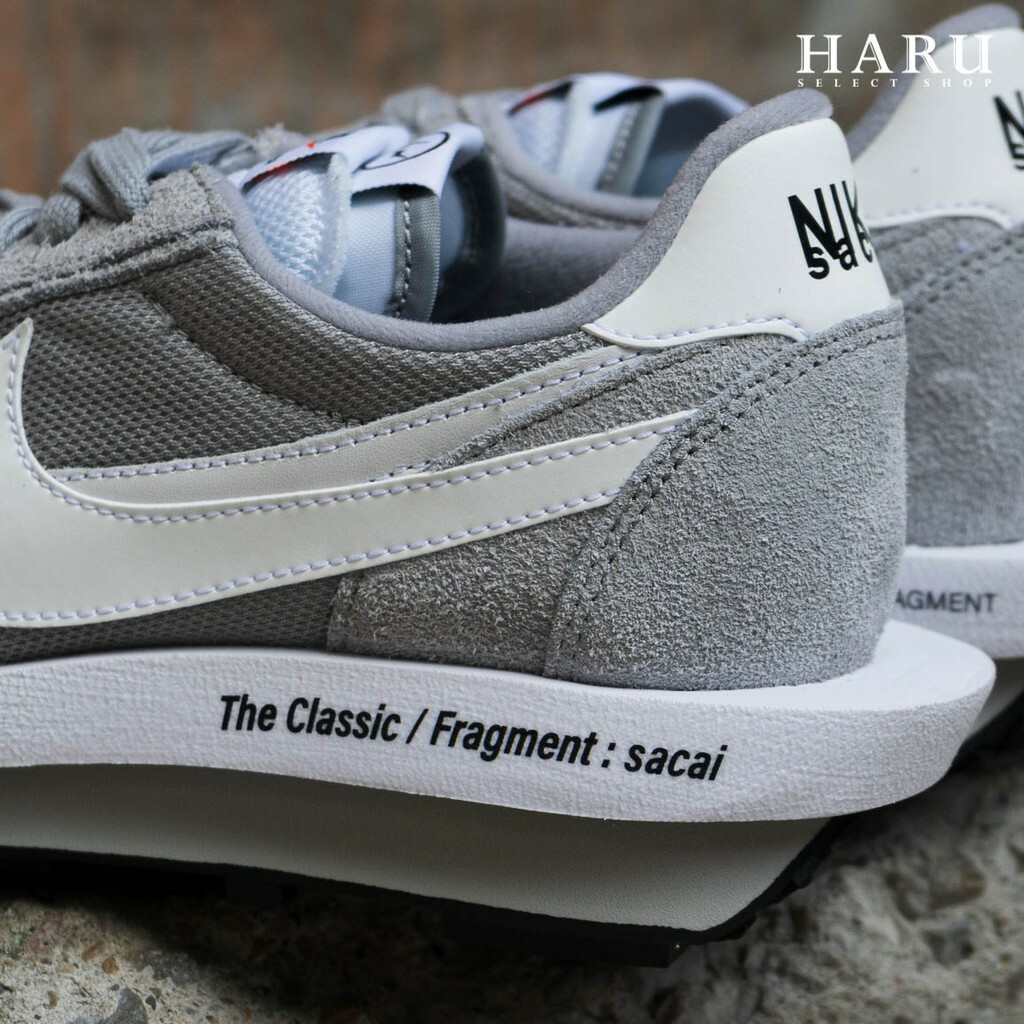 三方聯名 Nike x SACAI x FRAGMENT LDWAFFLE 閃電 藤原浩 灰/深藍 男女同款 復古休閒鞋 DH2684-001-400