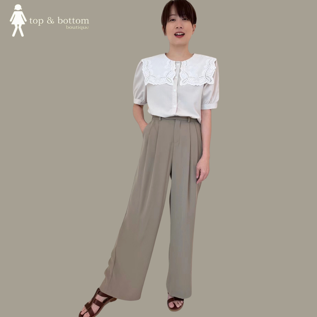 SOLID WIDE LEG LONG PANT