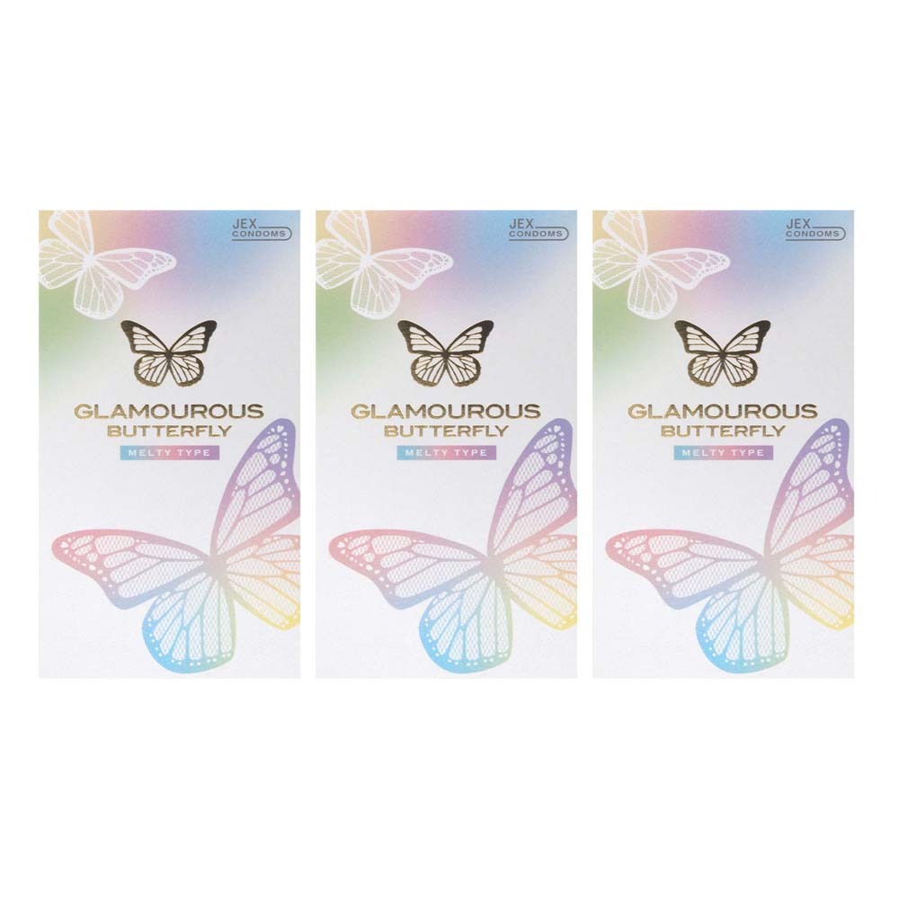 日本JEX 魅力蝴蝶 MELTY TYPE 乳膠安全套（10片裝）三盒裝