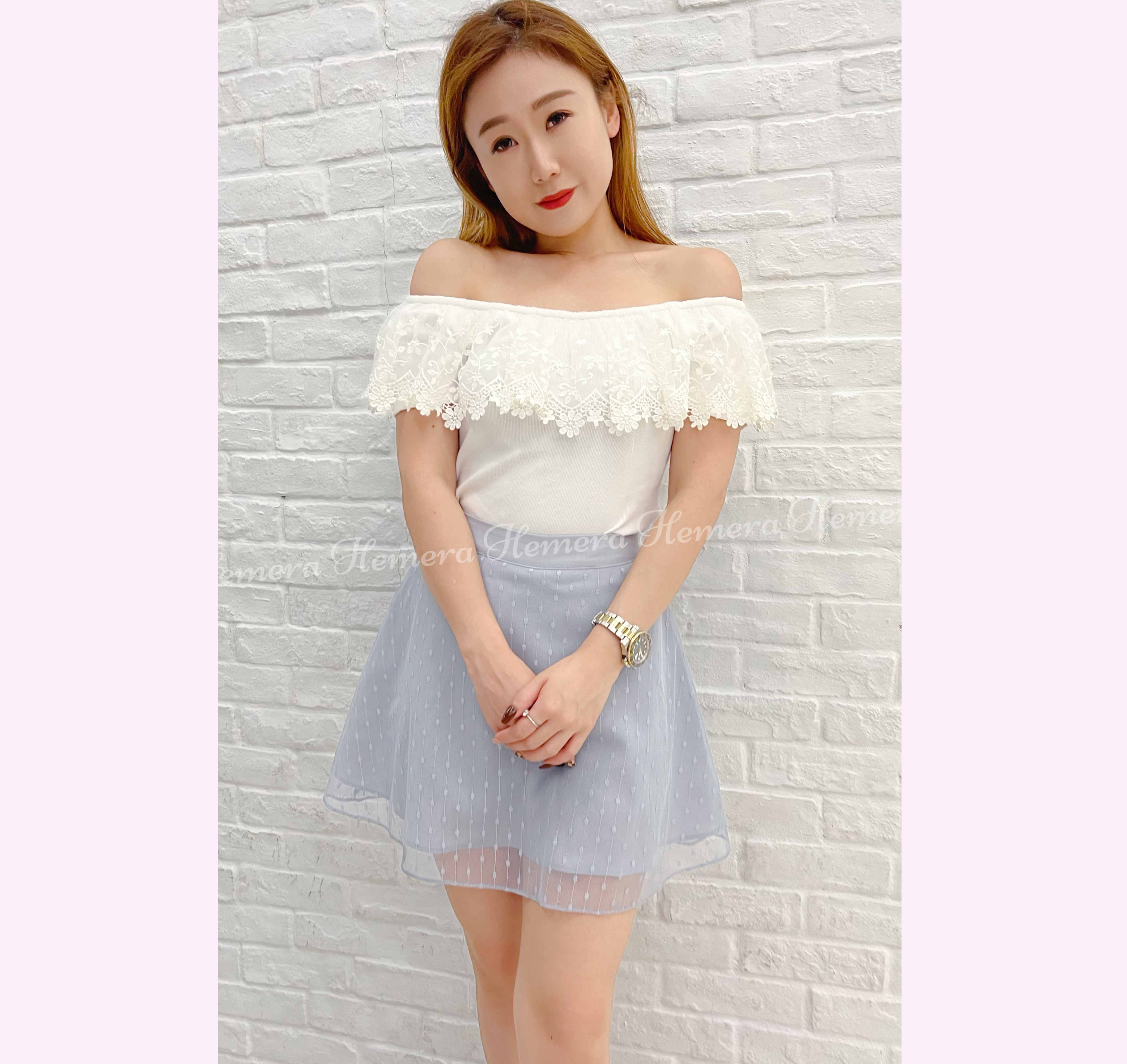 TP23W0629 一字膊LACE棉質上身