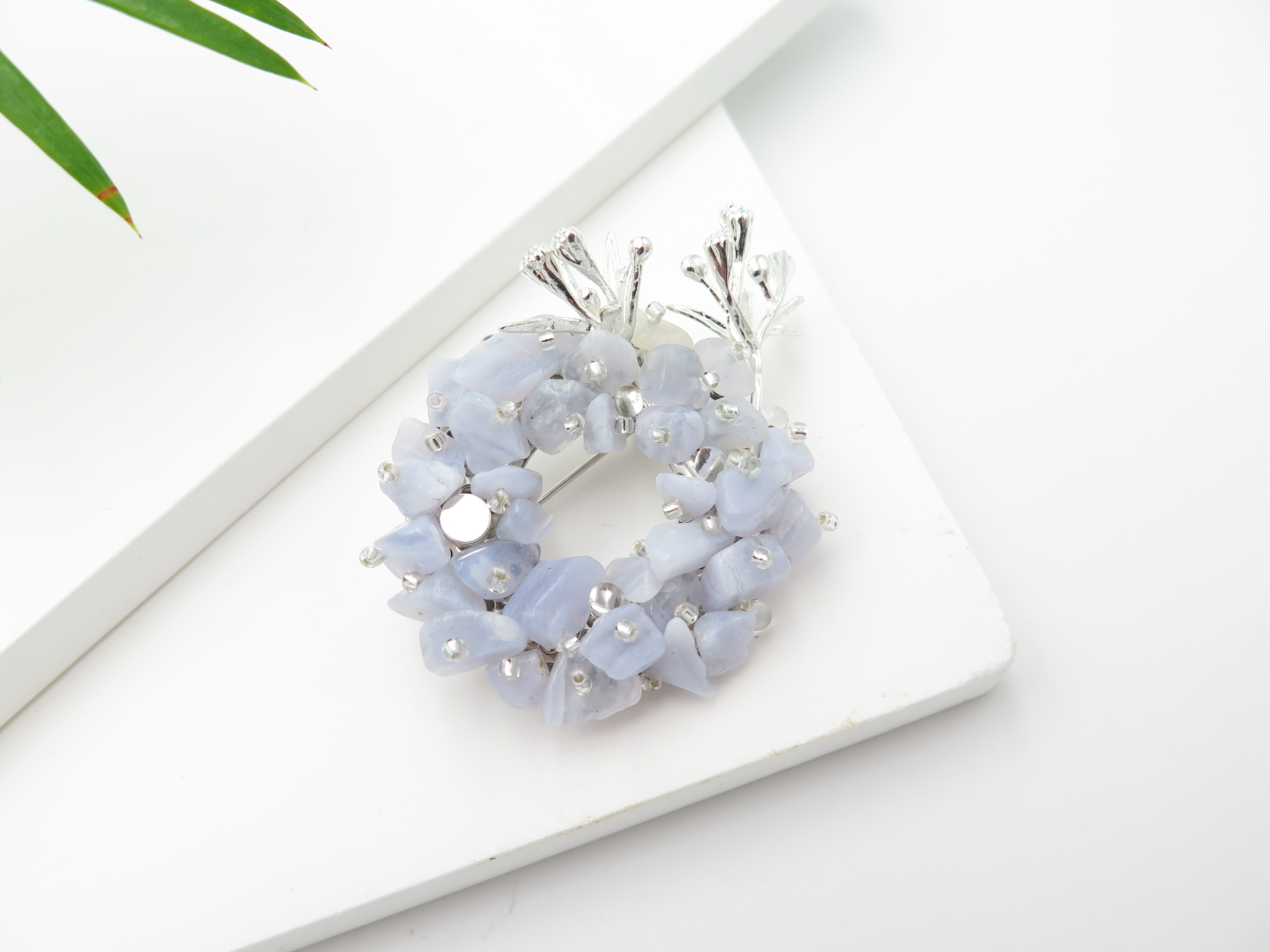 COLE COOL Natural Purple agate Brooch Japanese style best gift