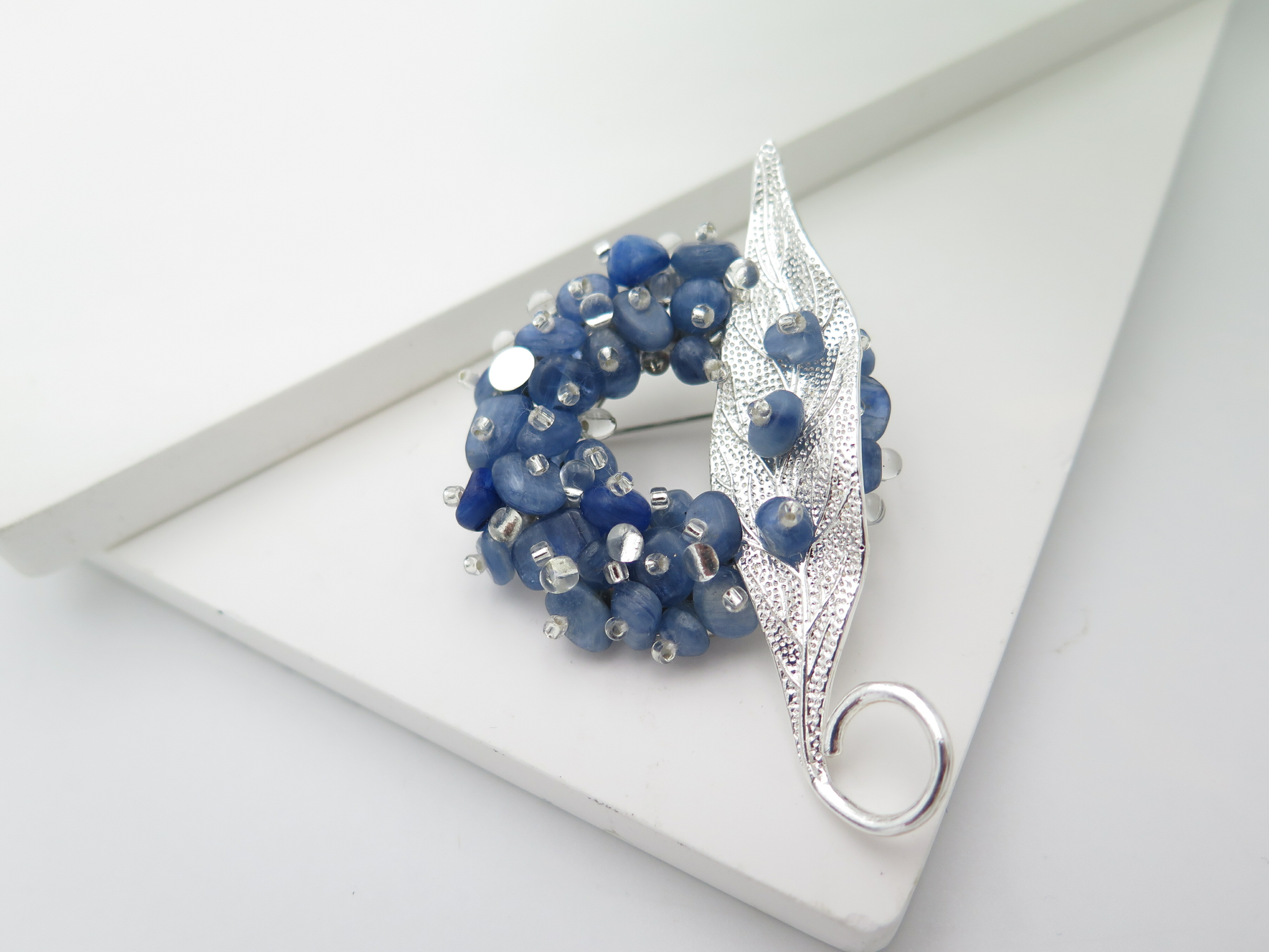 COLE COOL Natural blue stone leaf Brooch Japanese style best gift