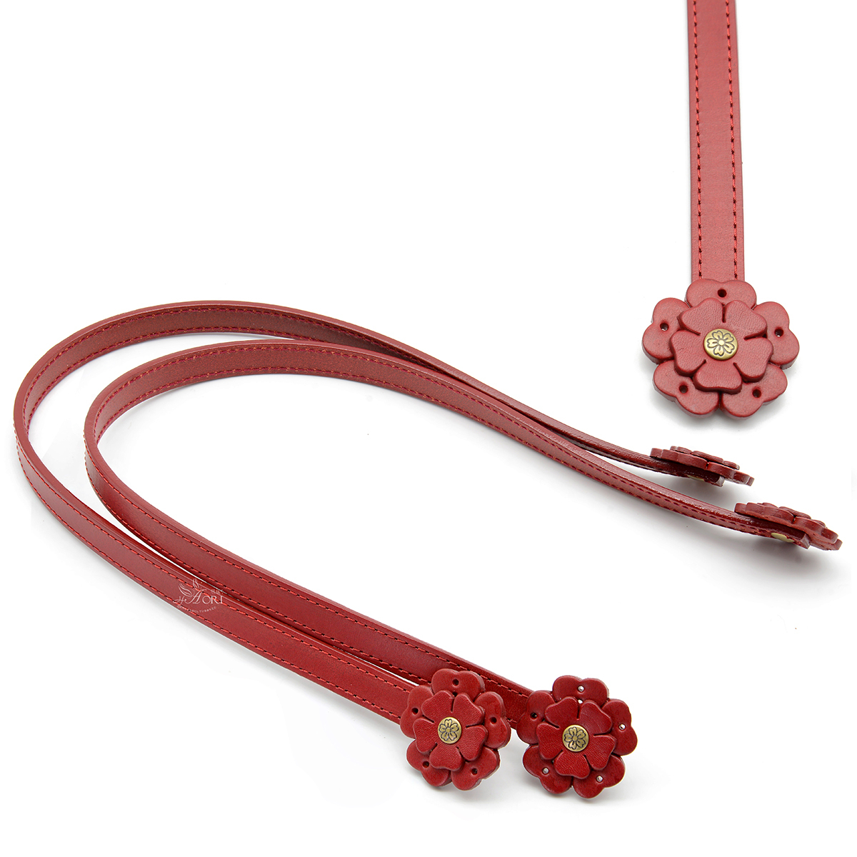 花朵真皮提把-有4色可選擇【55公分】