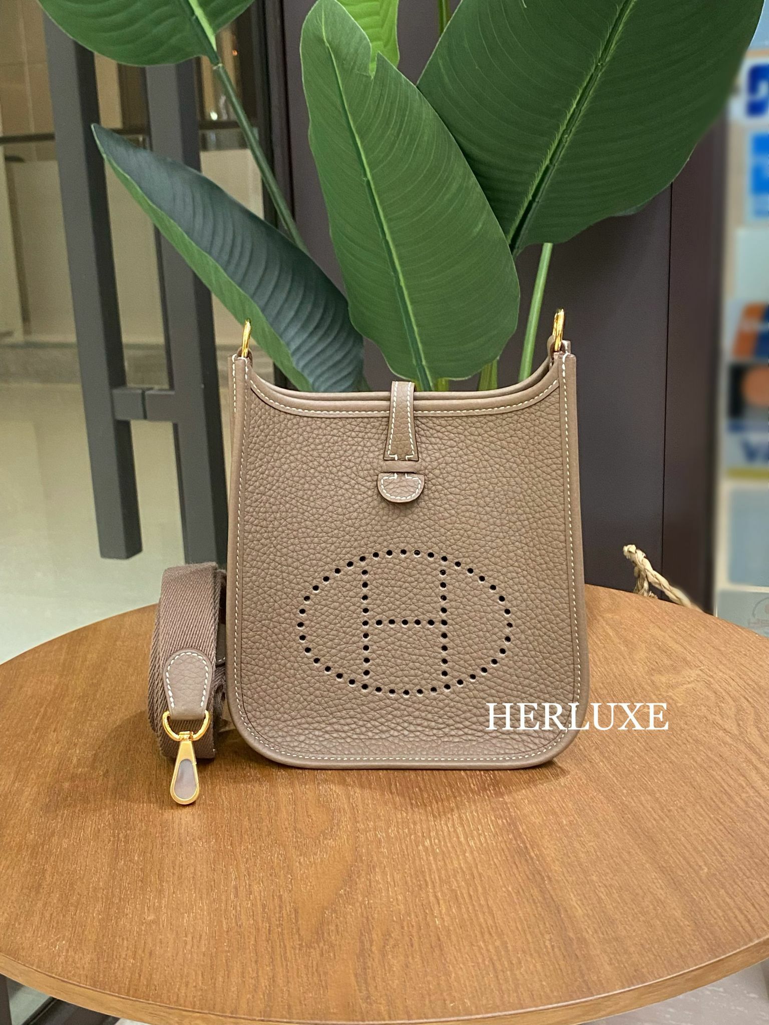 Evelyne mini 18 etoupe cc tc K   (一代:肩帶長105cm)