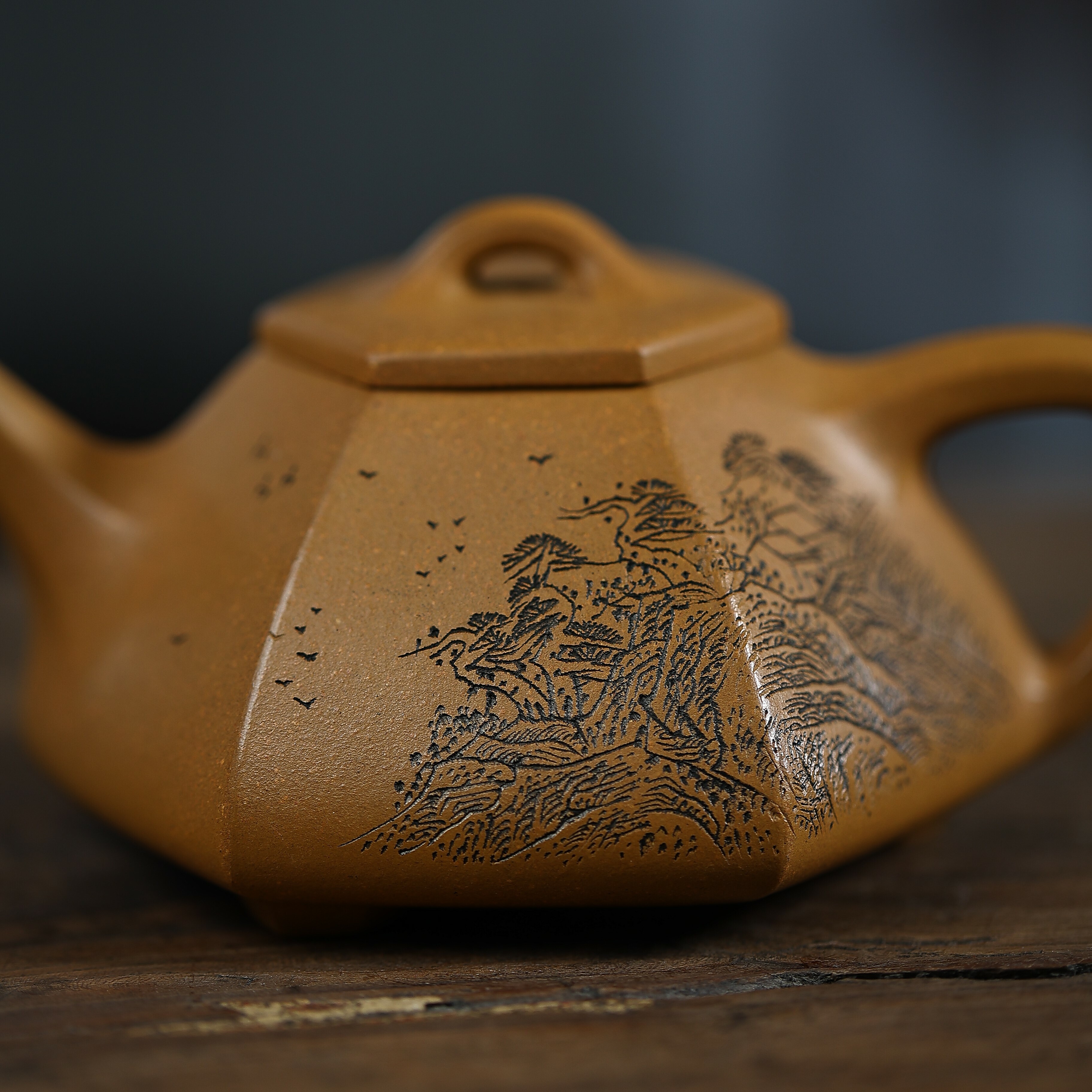 黃金段泥│六方石瓢│吳菊鳳│國家級正高級工藝美術師│小壺仙紫砂壺