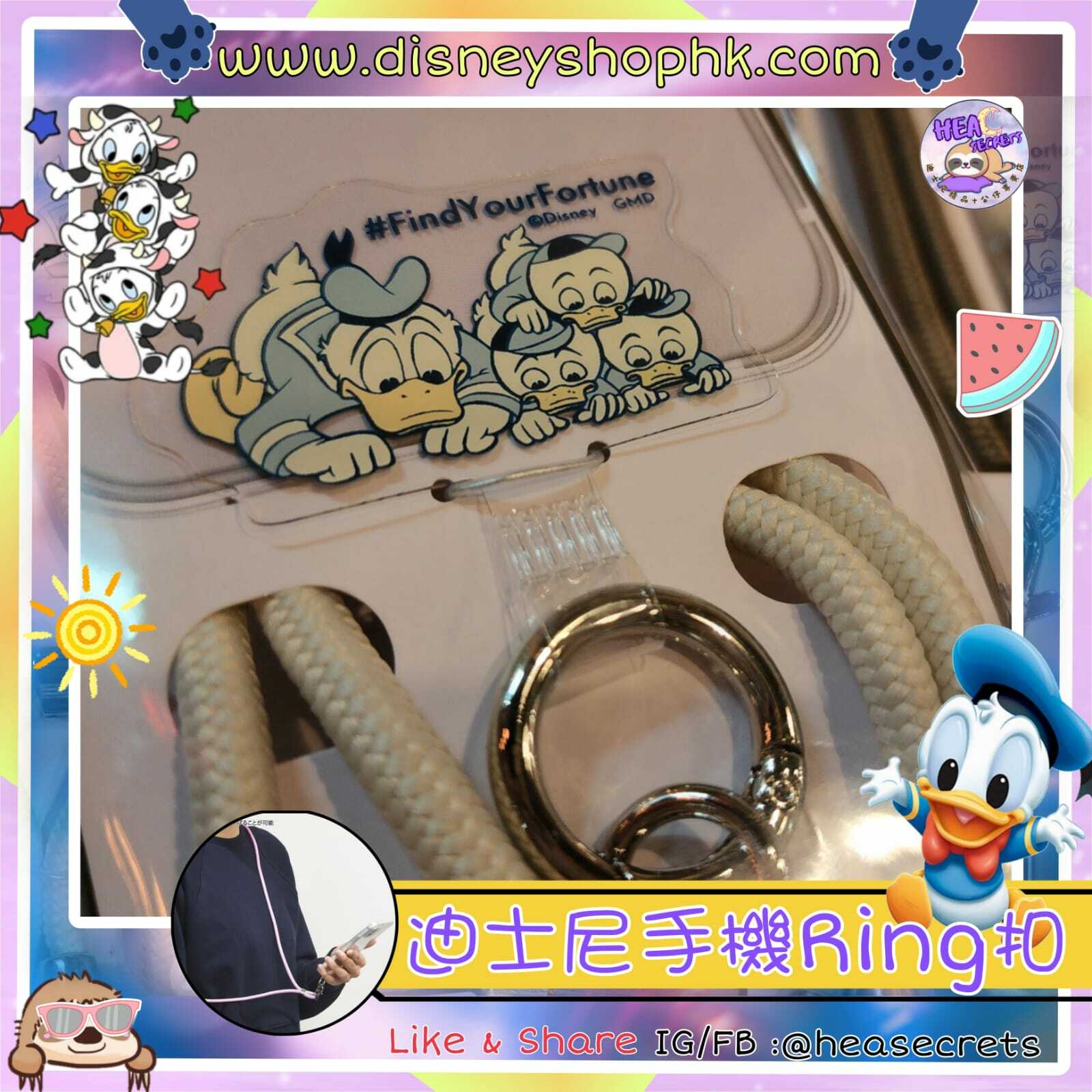 日本直送 100%正版DONALD DUCK 電話RING扣連掛繩 手機配件 手機殼 手機掛繩 唐老鴨 唐老大 迪士尼 花鼠 2兄弟 潮物 I PHONE 輕便 簡約生活