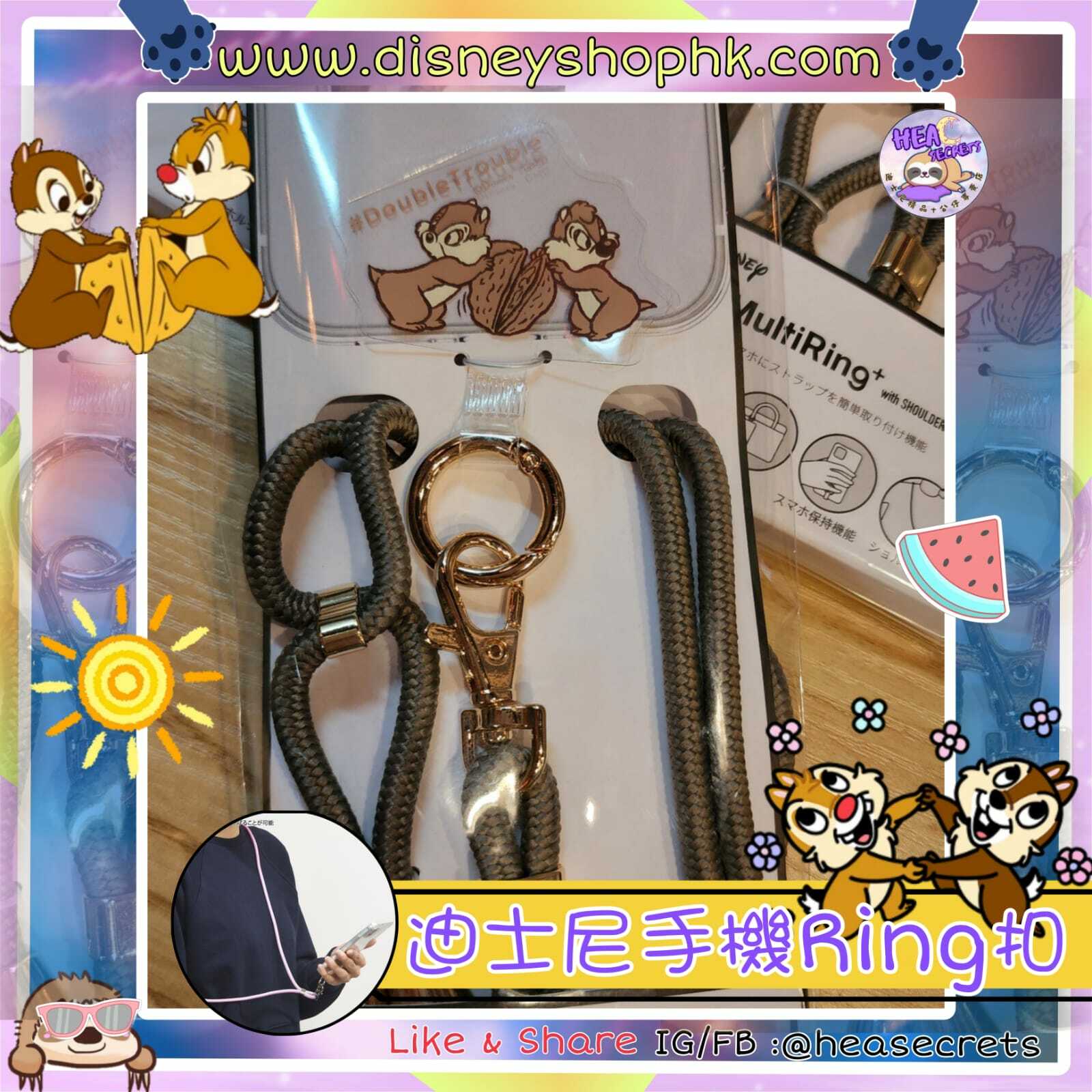 日本直送 100%正版 CHIP N DALE 電話RING扣連掛繩 手機配件 手機殼 手機掛繩 奇奇蒂蒂 鋼牙大鼻 迪士尼 花鼠 2兄弟 潮物 I PHONE 輕便 簡約生活