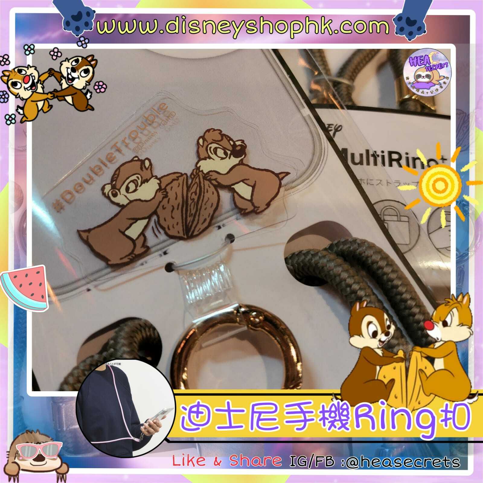 日本直送 100%正版 CHIP N DALE 電話RING扣連掛繩 手機配件 手機殼 手機掛繩 奇奇蒂蒂 鋼牙大鼻 迪士尼 花鼠 2兄弟 潮物 I PHONE 輕便 簡約生活