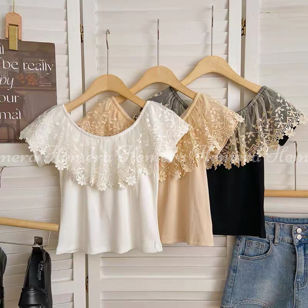 TP23W0629 一字膊LACE棉質上身